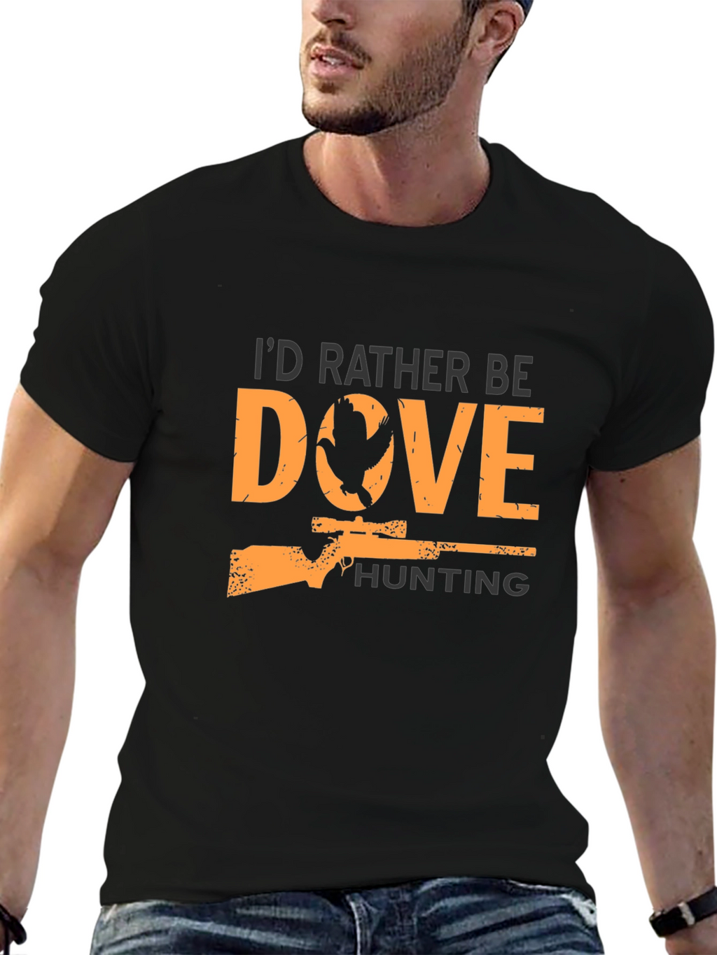 Dove Hunting Graphic Tee - Black Cotton T-Shirt