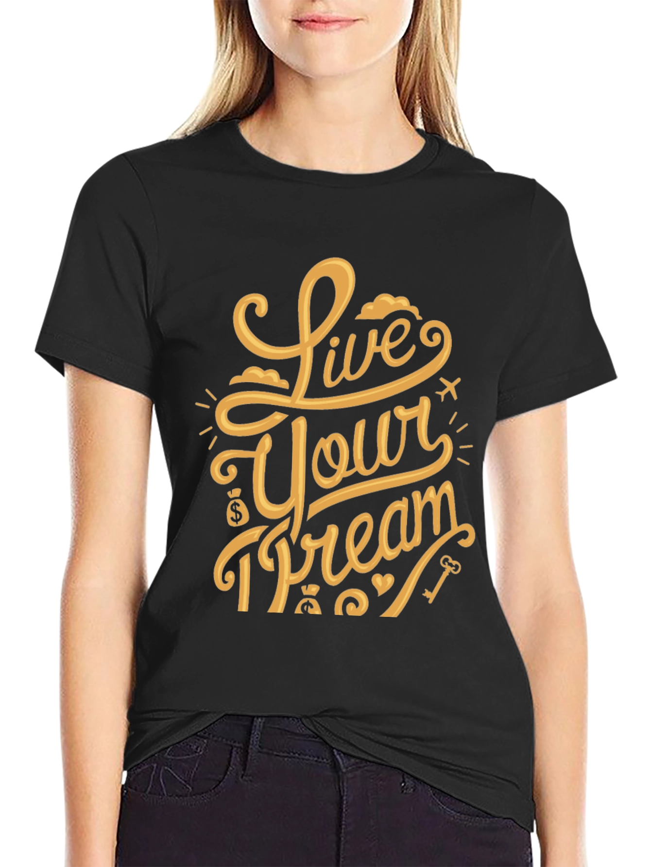 Live Your Dream Graphic T-Shirt - Soft Black Tee