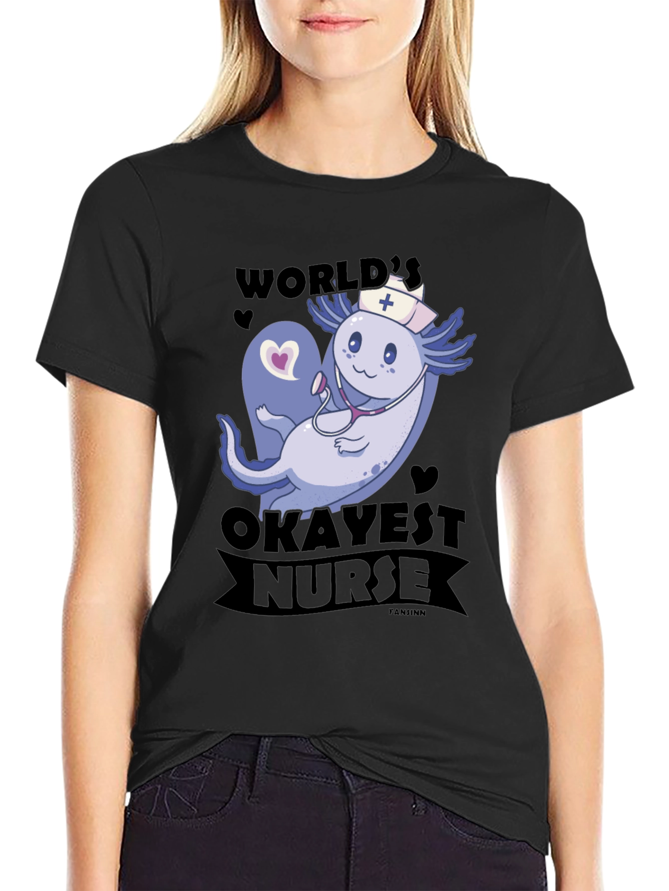 Worlds Okayest Nurse Axolotl T-Shirt