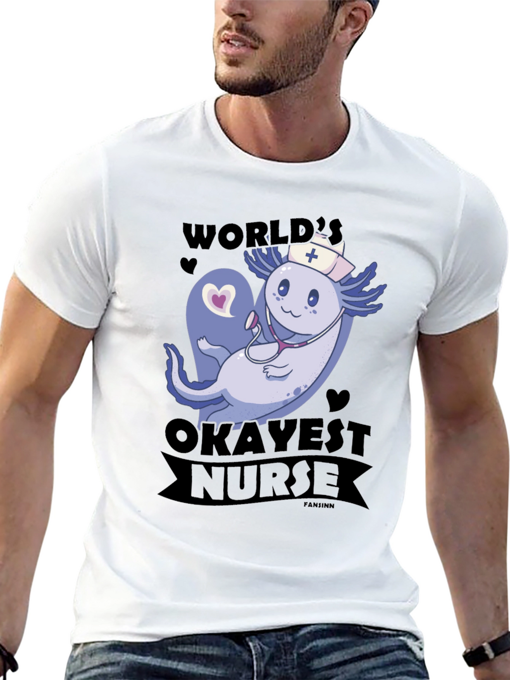 Worlds Okayest Nurse Axolotl T-Shirt