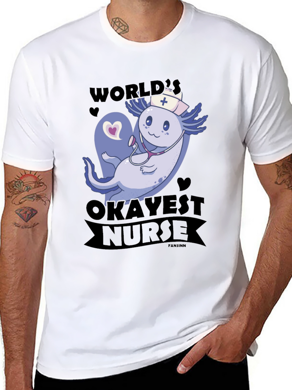 Worlds Okayest Nurse Axolotl T-Shirt