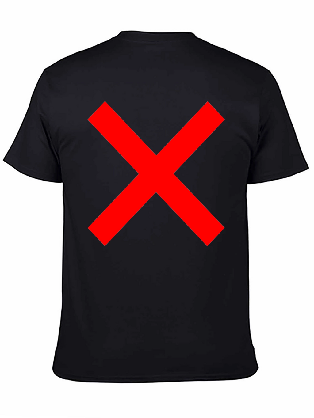 Mens Black T-Shirt with Red X Graphic