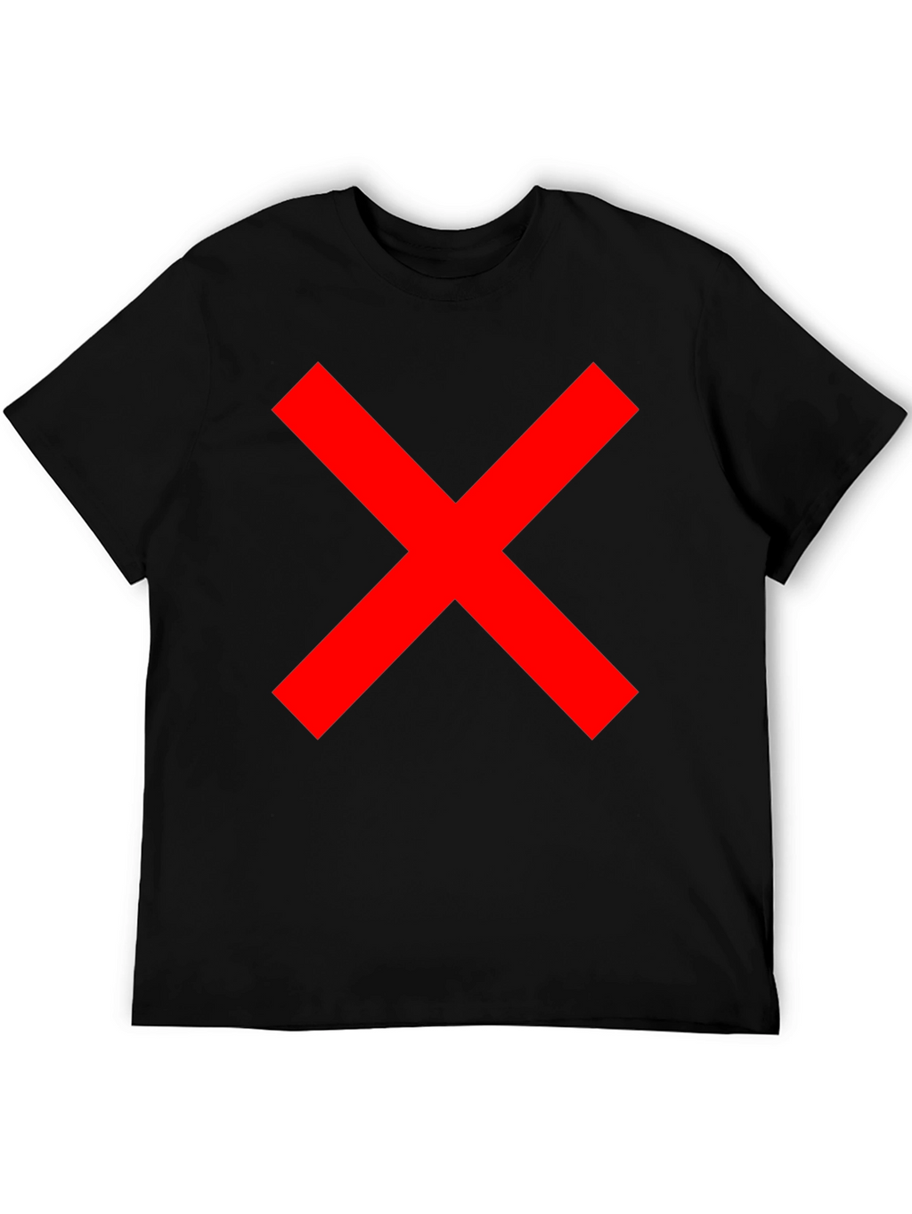 Mens Black T-Shirt with Red X Graphic