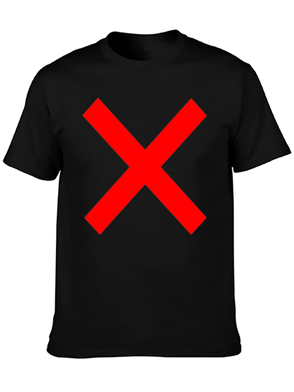 Mens Black T-Shirt with Red X Graphic