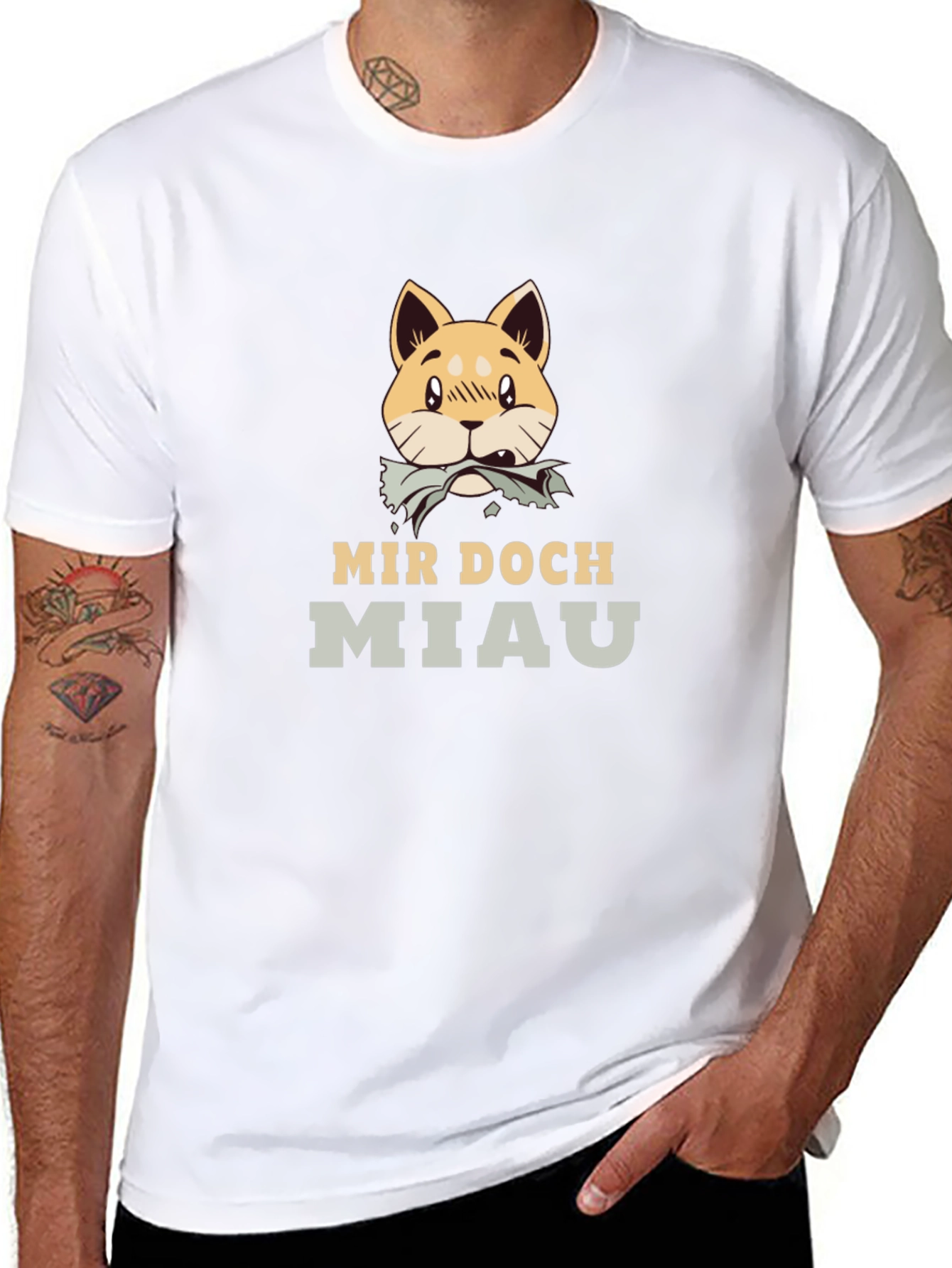 Mir Doch Miau Cat Graphic T-Shirt