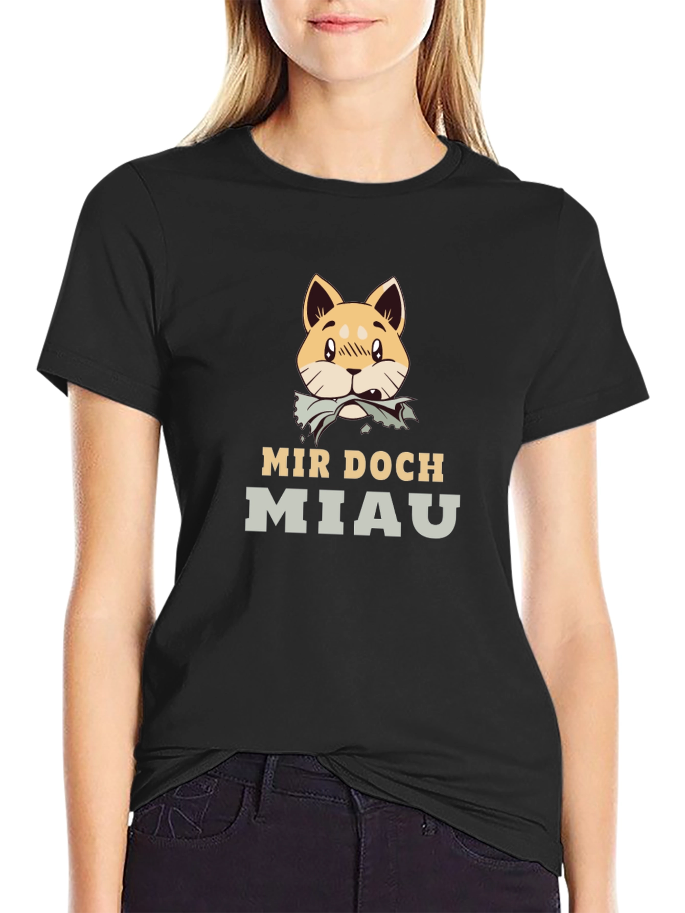 Mir Doch Miau Cat Graphic T-Shirt