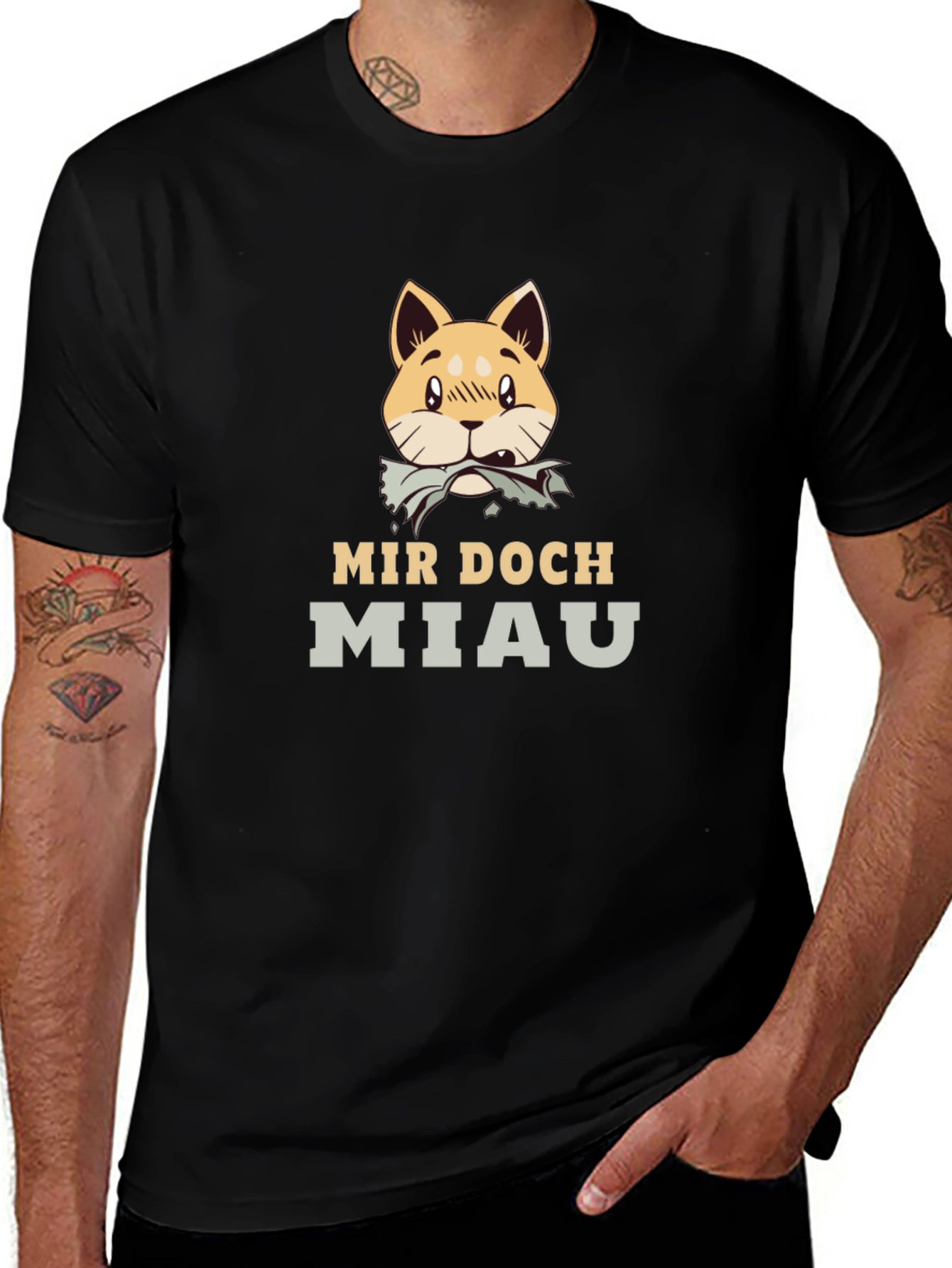 Mir Doch Miau Cat Graphic T-Shirt