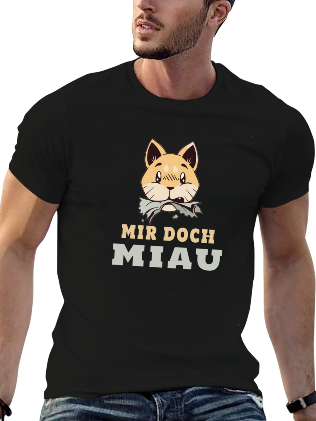 Mir Doch Miau Cat Graphic T-Shirt