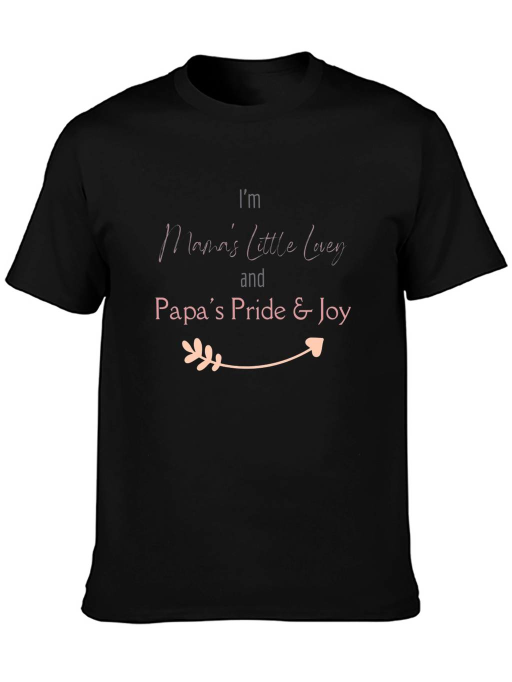 Mamas Little Lucy & Papas Pride Black T-Shirt
