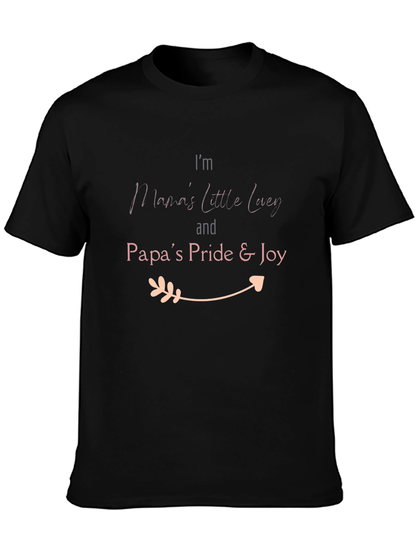 Mamas Little Lucy & Papas Pride Black T-Shirt