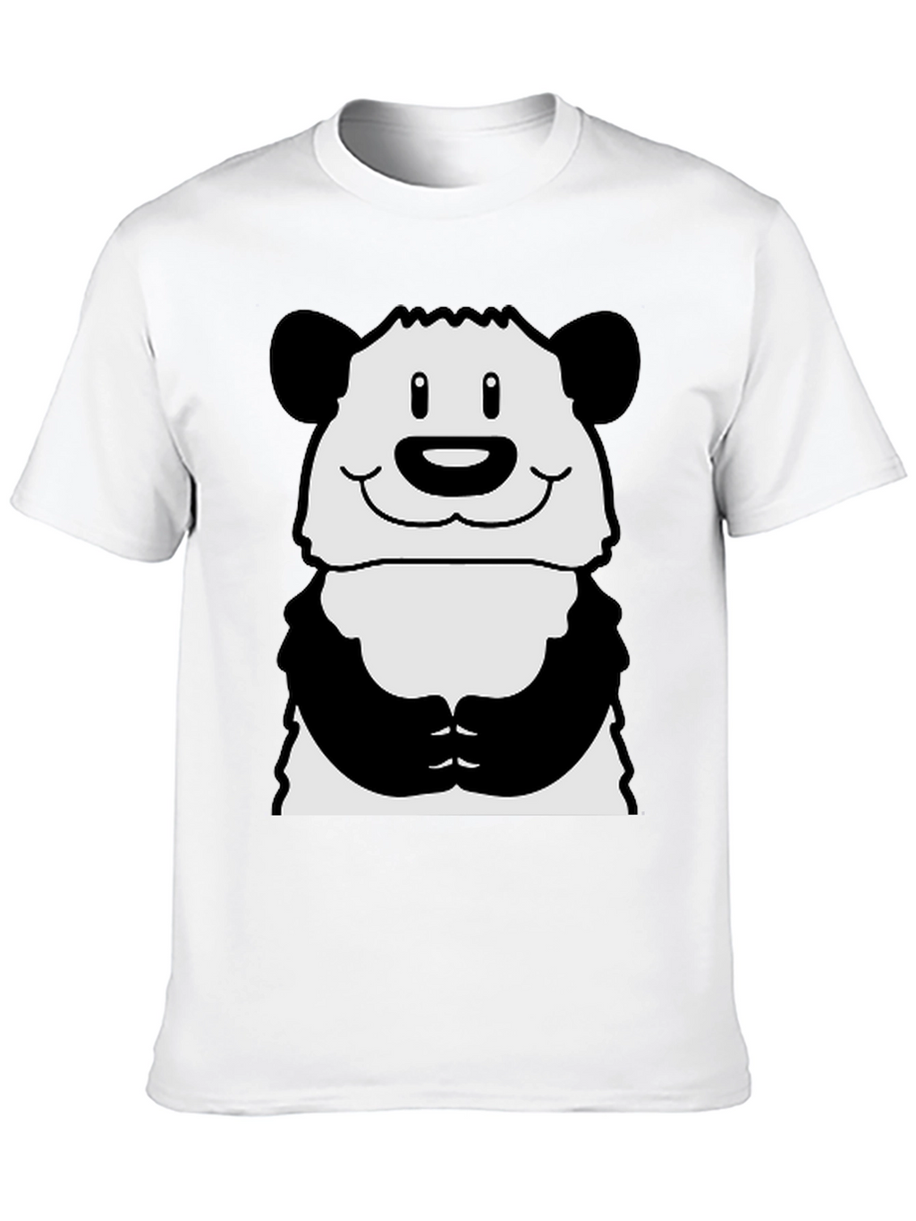 Cute Panda Graphic Print Black T-Shirt