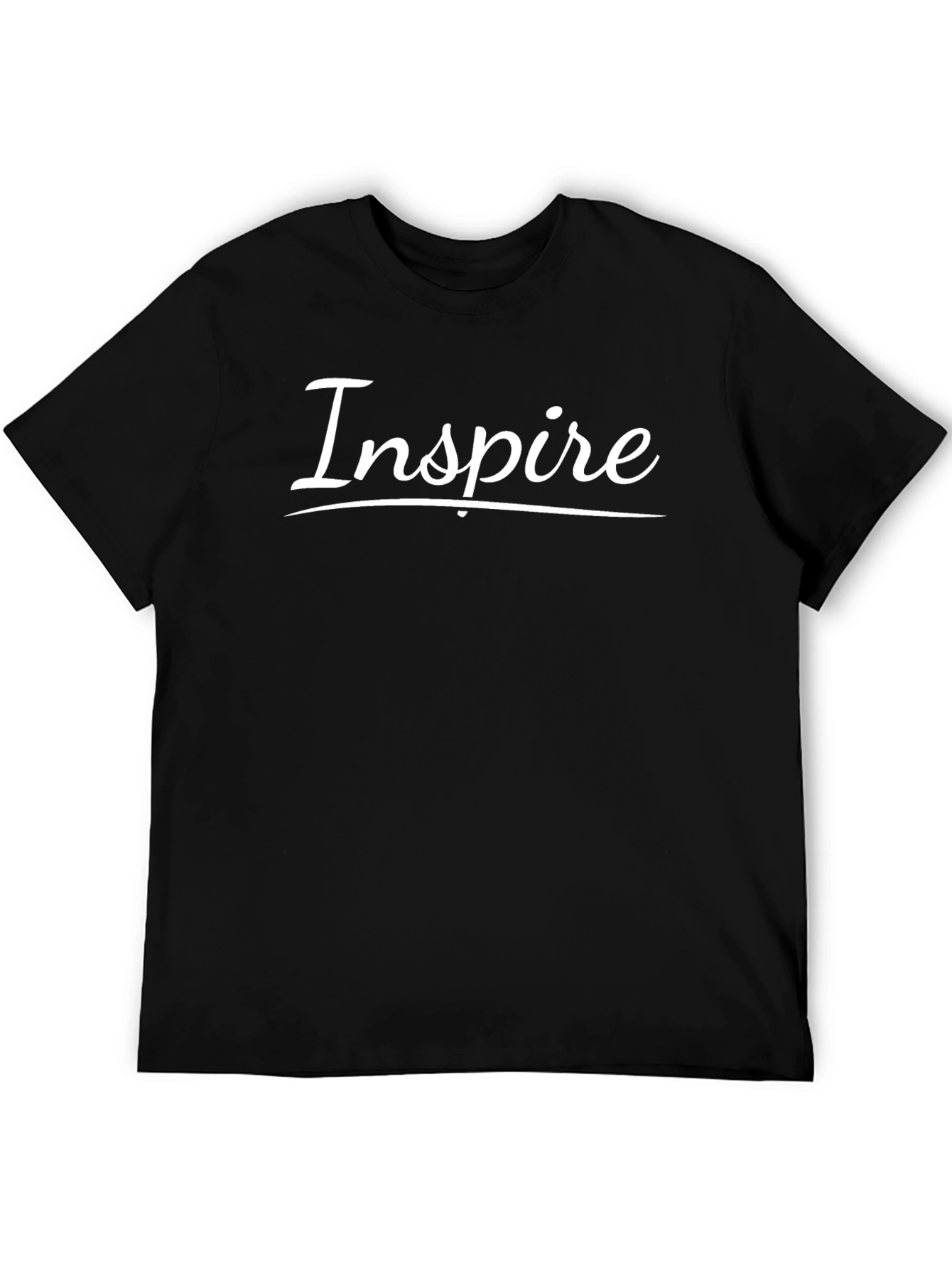 Inspire Black Cotton T-Shirt - Motivational Tee