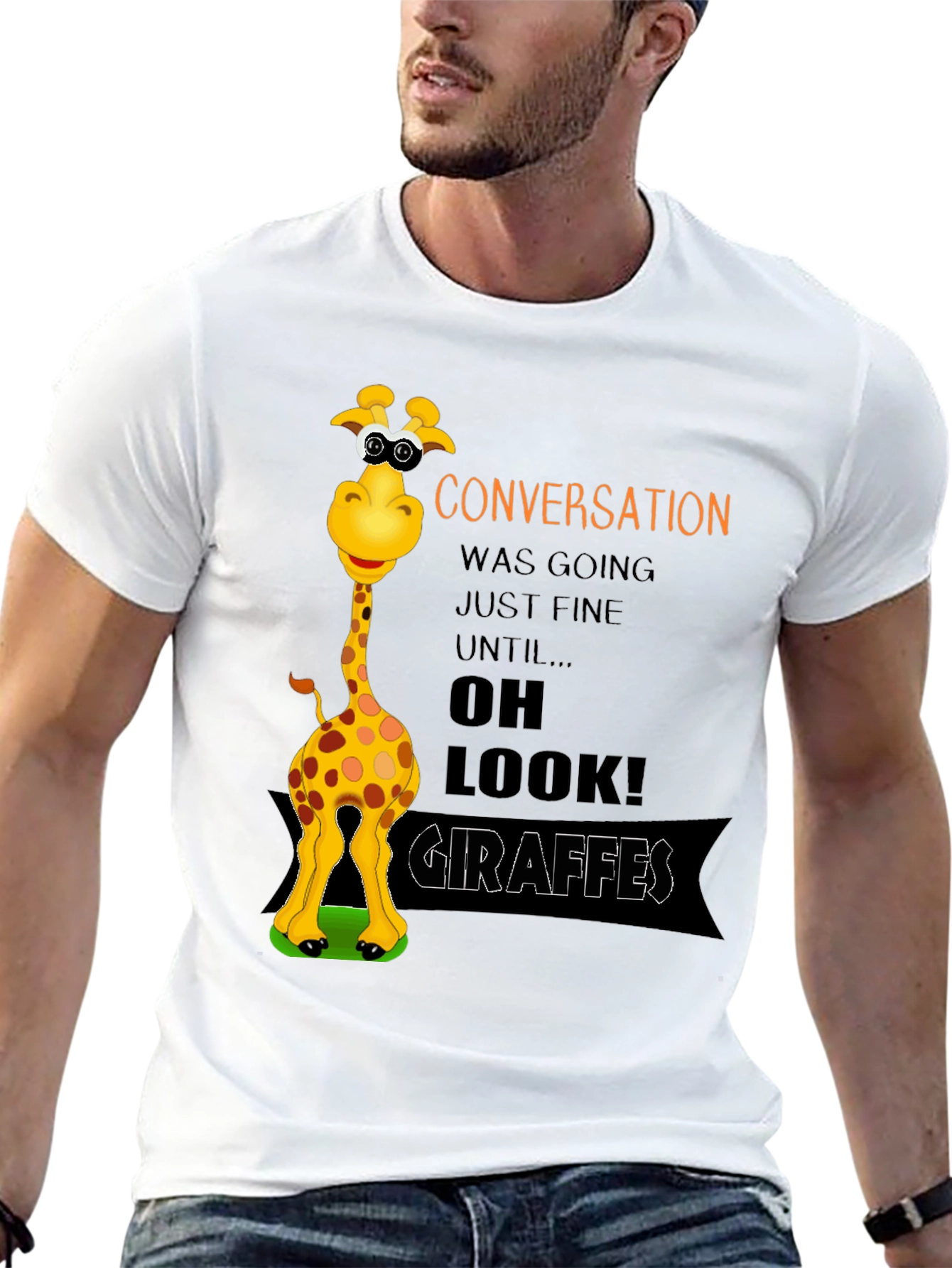 Funny Giraffe Graphic T-Shirt - Conversation Starter