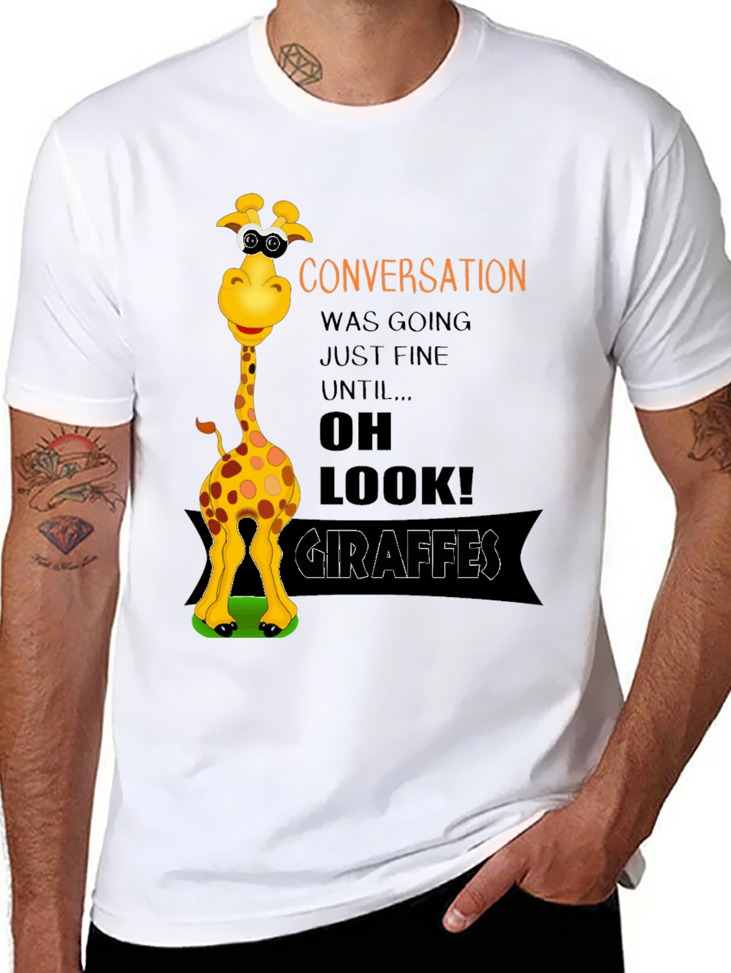 Funny Giraffe Graphic T-Shirt - Conversation Starter