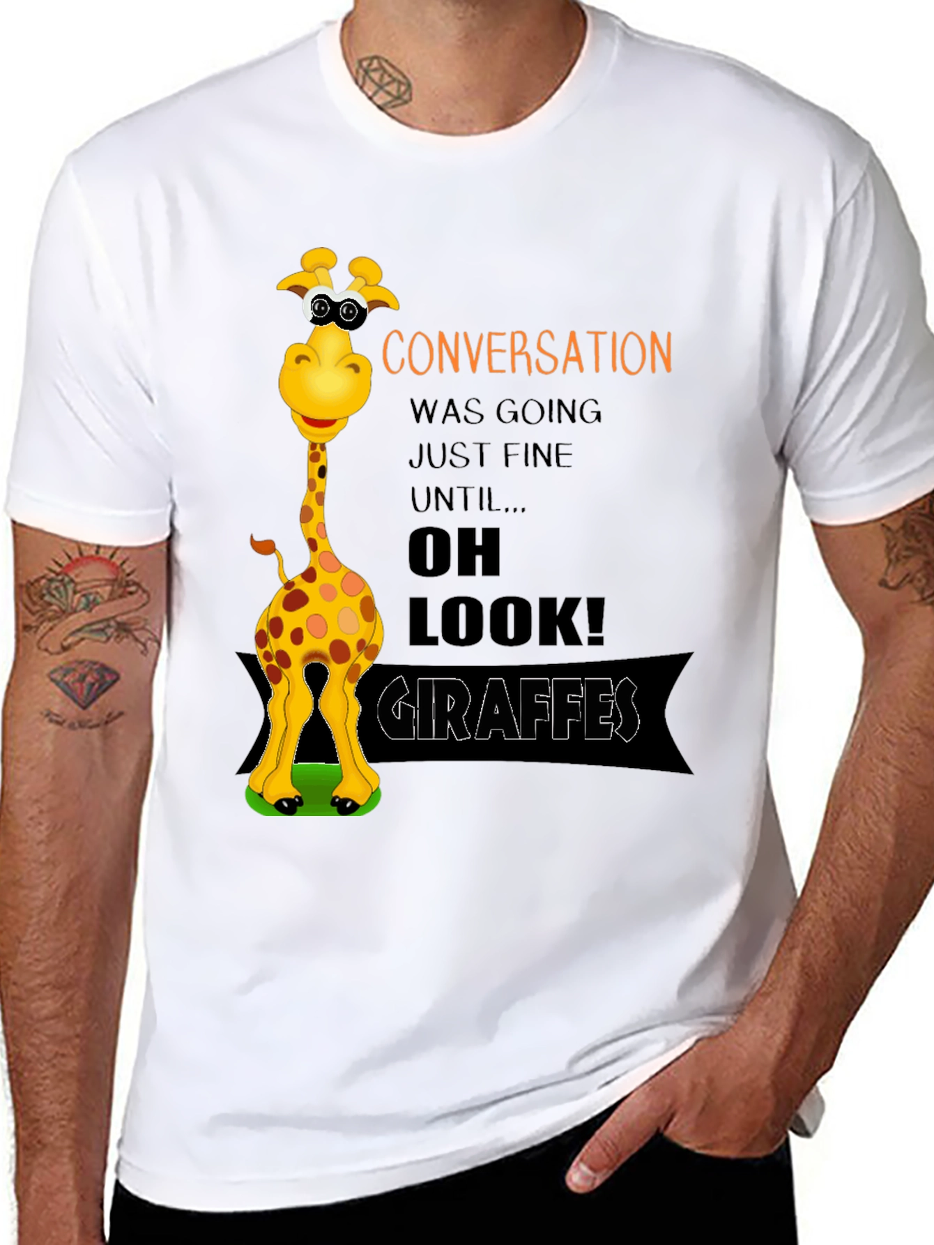 Funny Giraffe Graphic T-Shirt - Conversation Starter