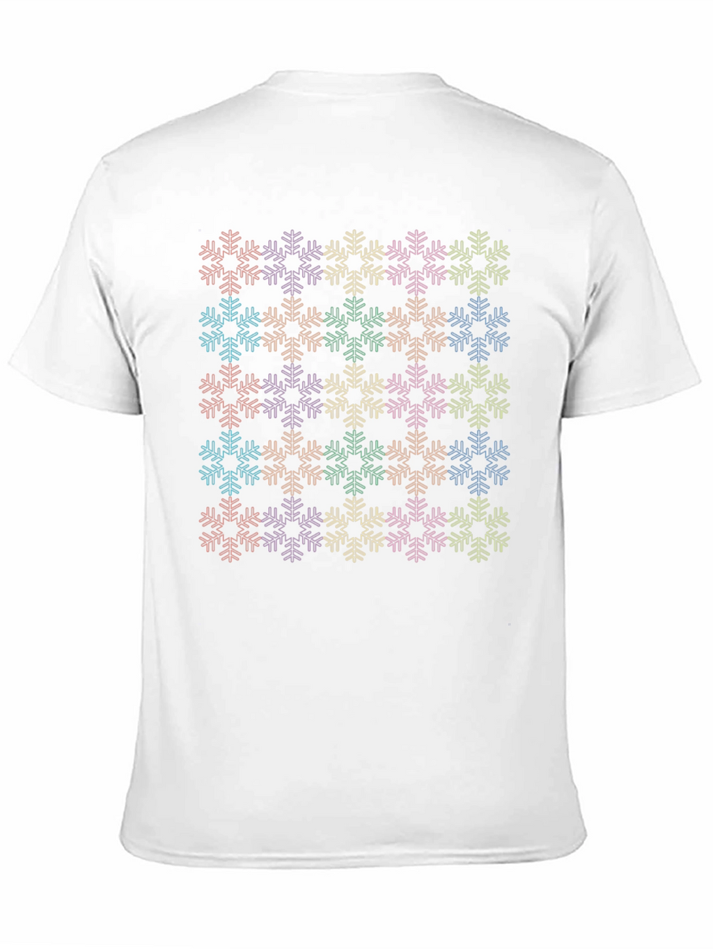 Rainbow Snowflake Print Black T-Shirt