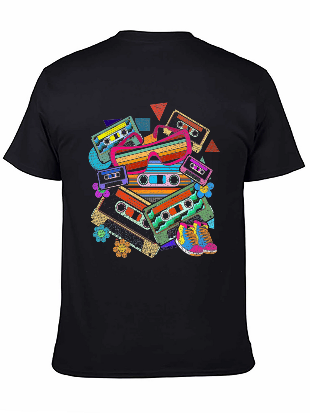 Retro Cassette Tape & Sunglasses Graphic T-Shirt