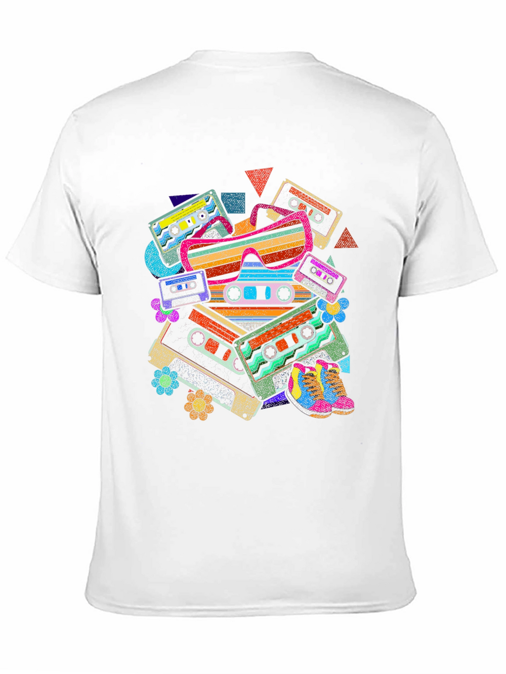 Retro Cassette Tape & Sunglasses Graphic T-Shirt