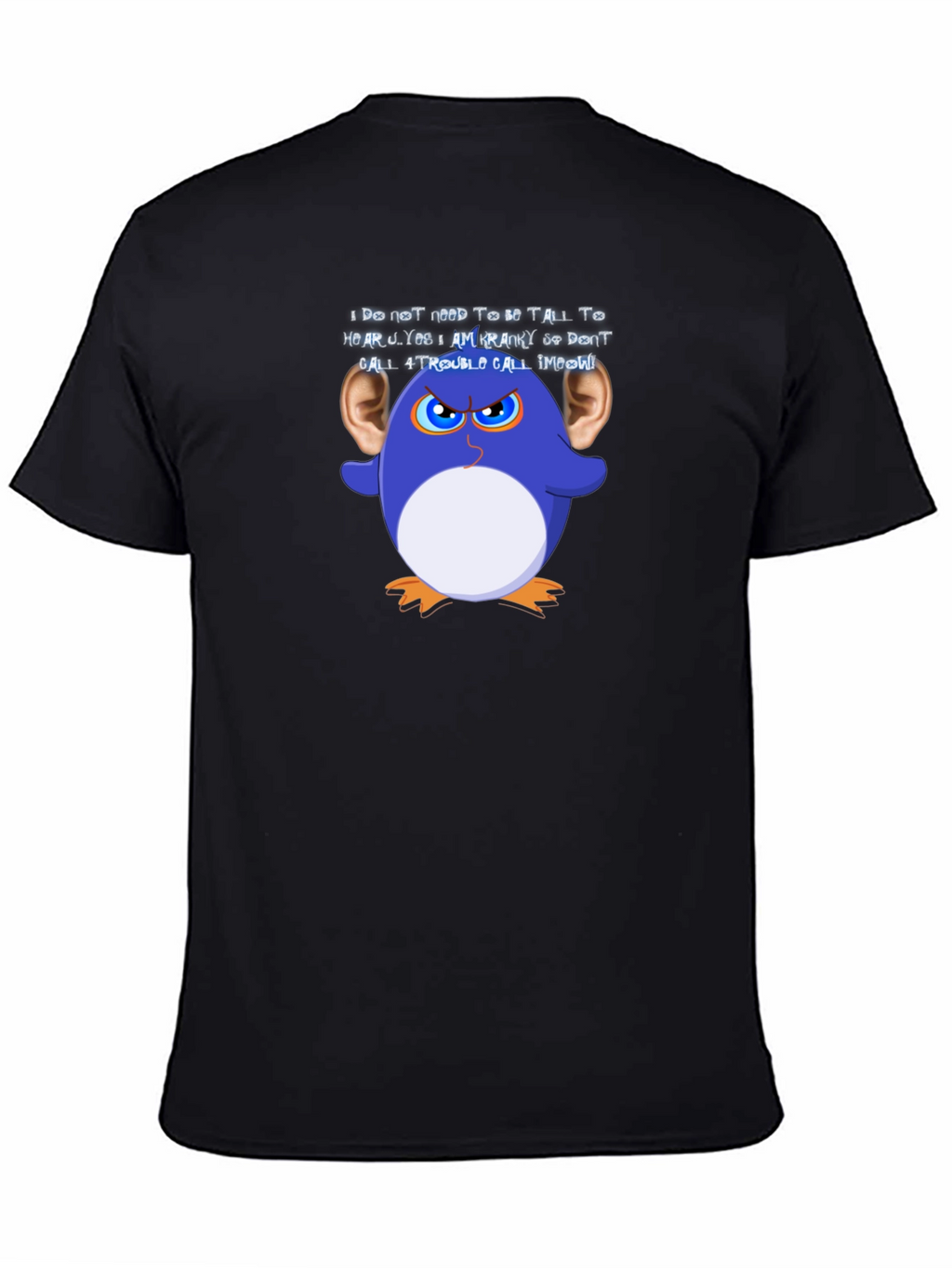 Funny Graphic T-Shirt: Cranky Cartoon Penguin