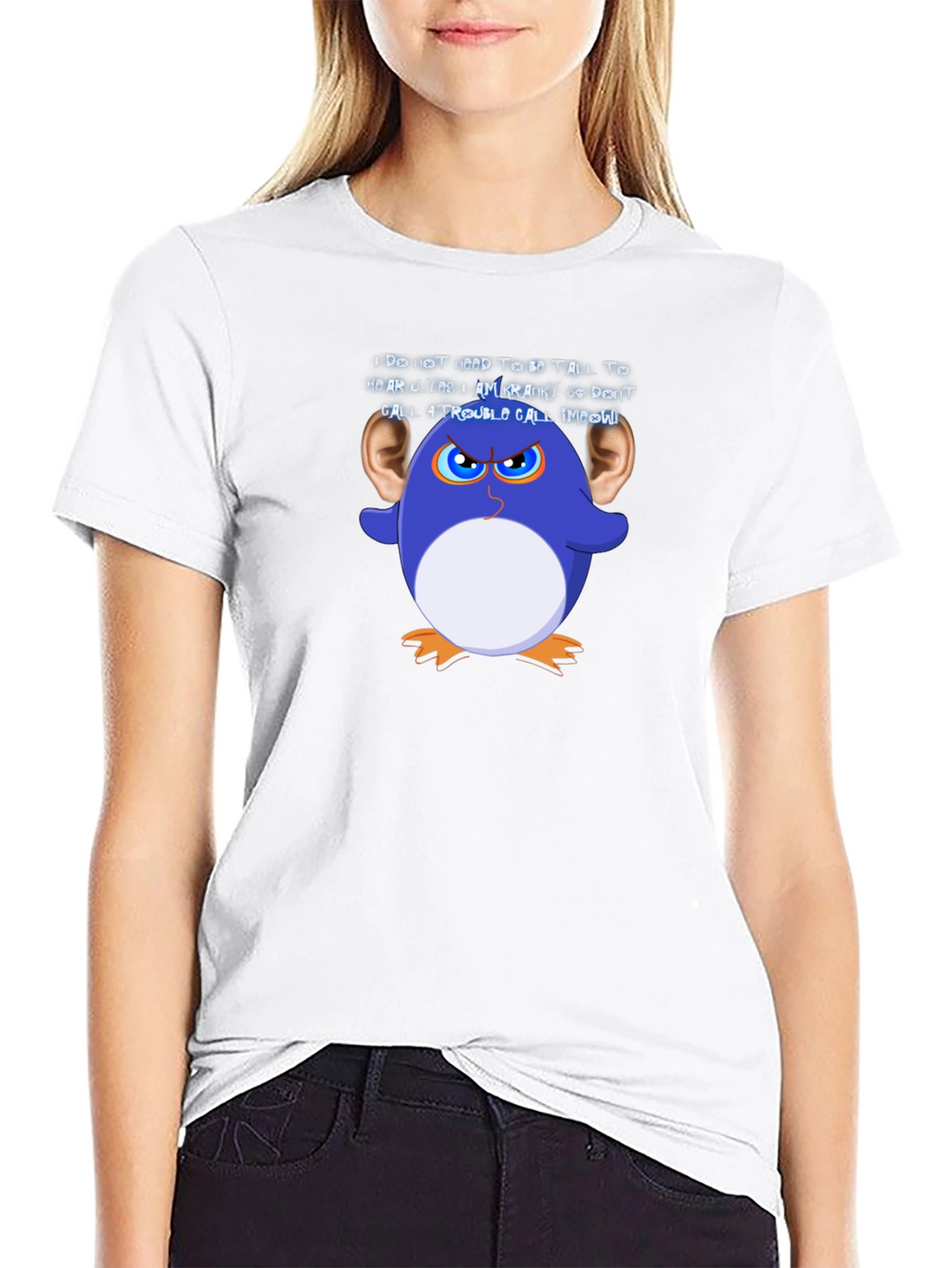 Funny Graphic T-Shirt: Cranky Cartoon Penguin