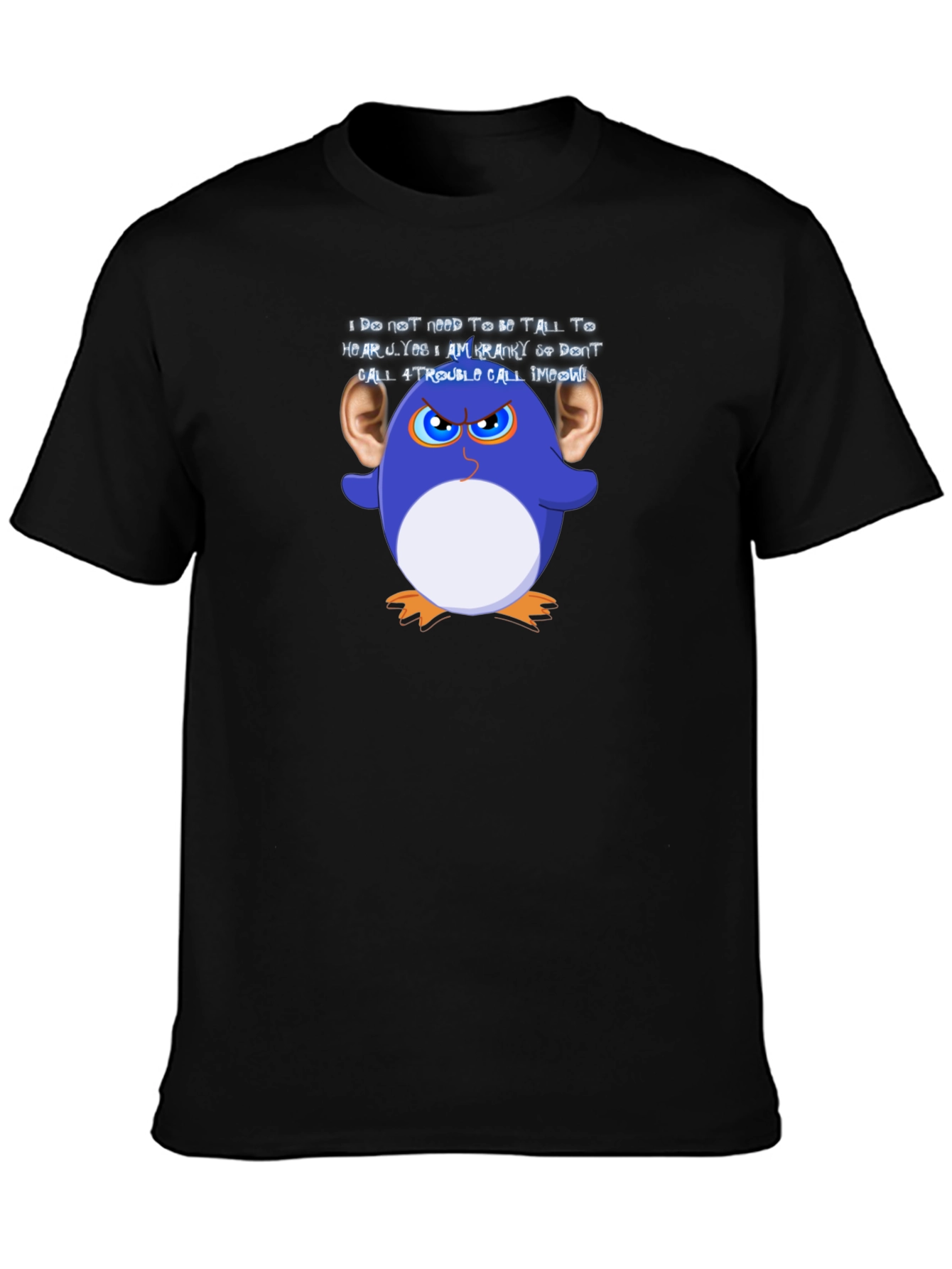 Funny Graphic T-Shirt: Cranky Cartoon Penguin