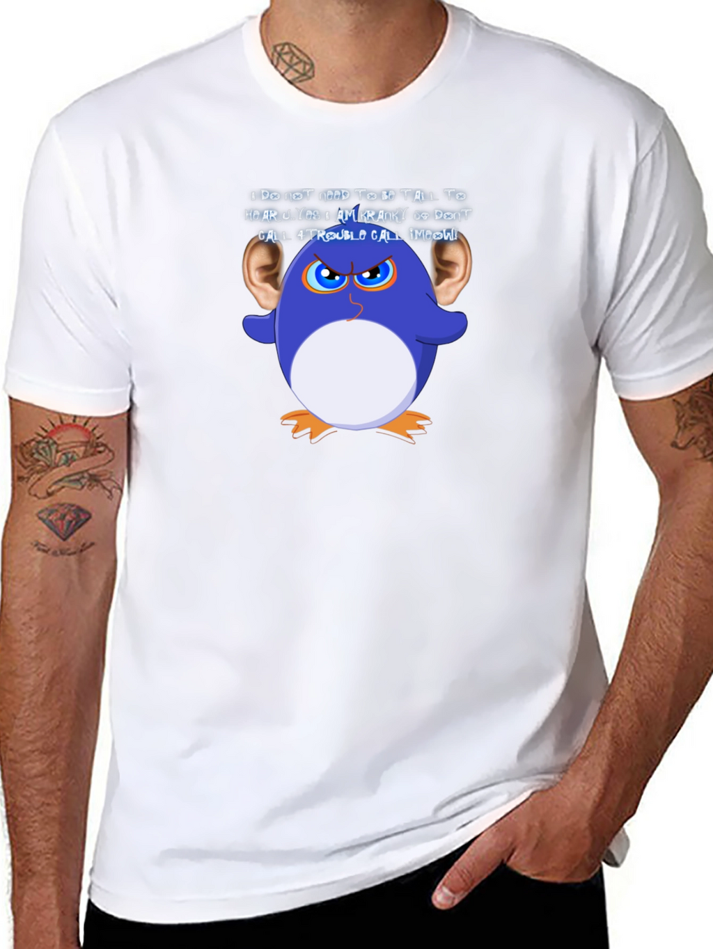 Funny Graphic T-Shirt: Cranky Cartoon Penguin