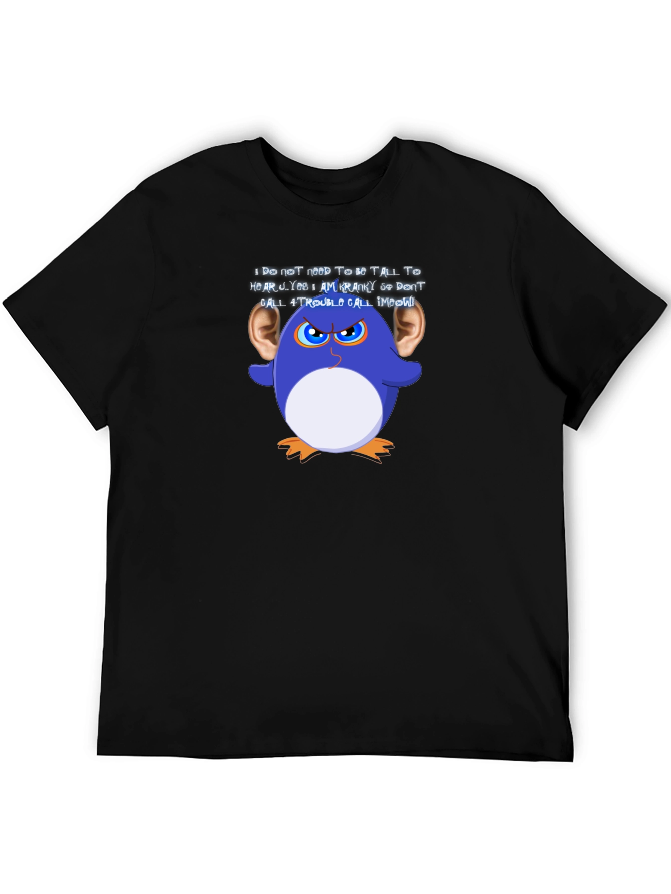 Funny Graphic T-Shirt: Cranky Cartoon Penguin