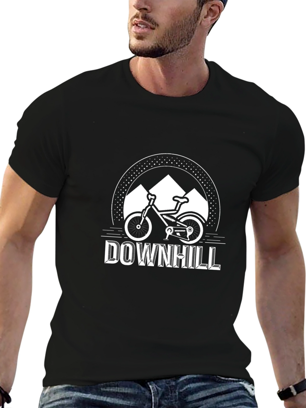 Downhill Mountain Biking T-Shirt - Black