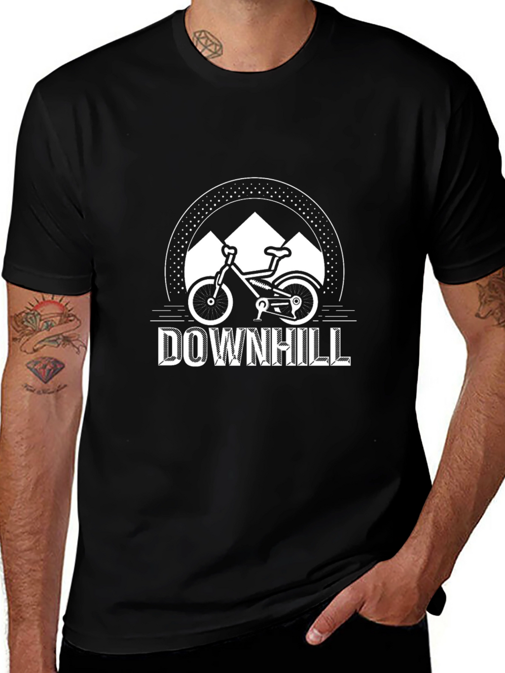 Downhill Mountain Biking T-Shirt - Black