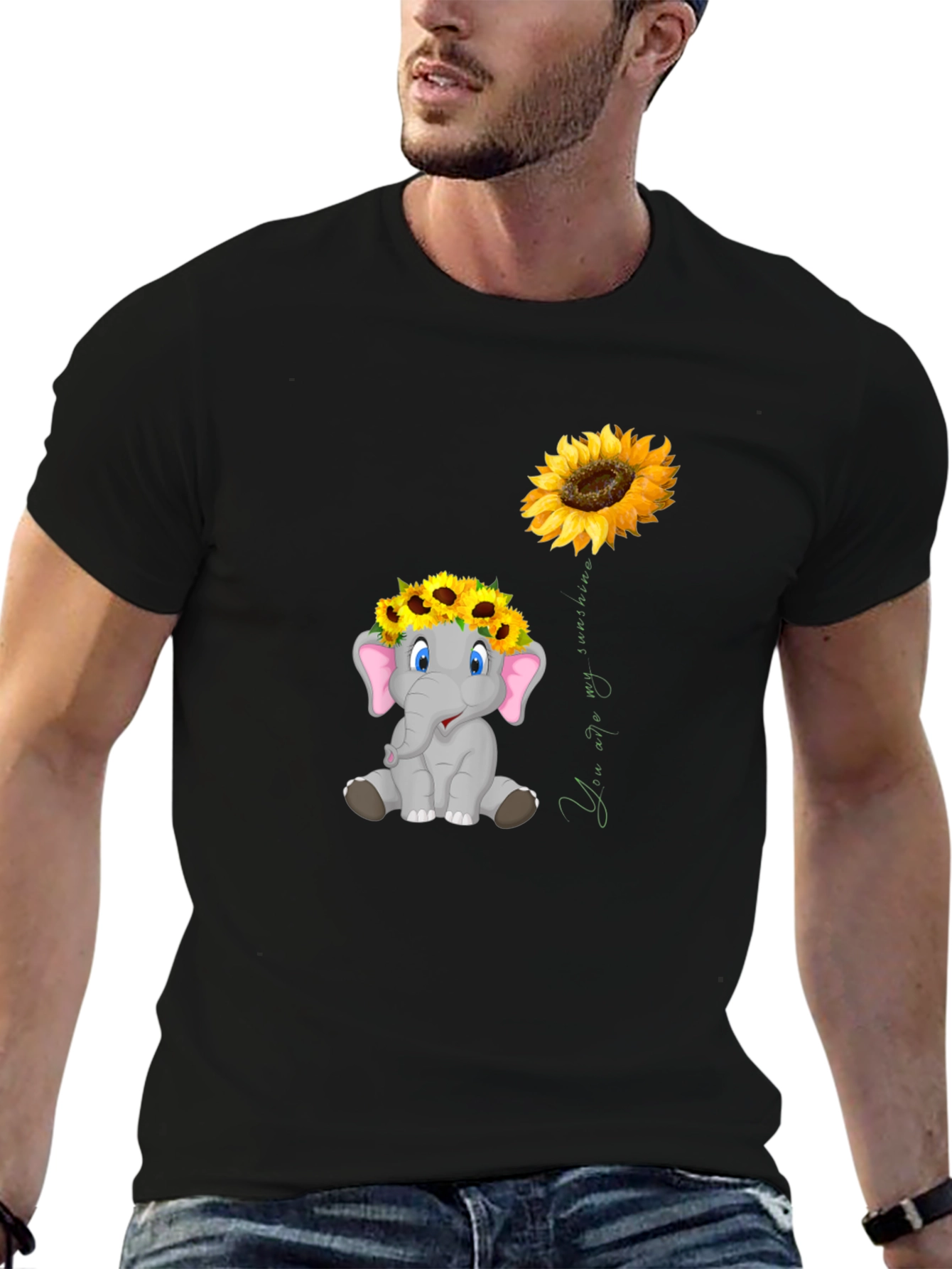 Elephant Sunflower Graphic Tee - Unisex