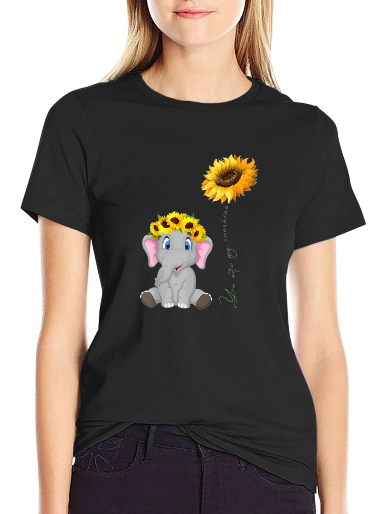 Elephant Sunflower Graphic Tee - Unisex