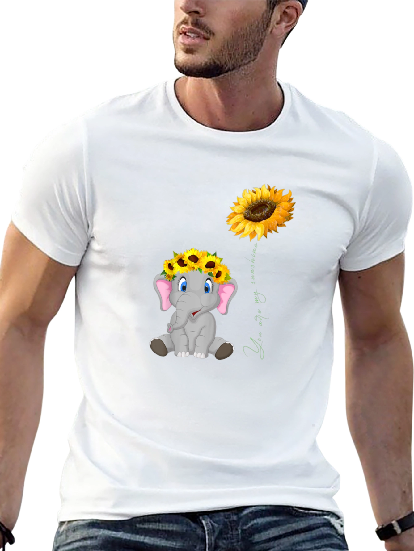 Elephant Sunflower Graphic Tee - Unisex