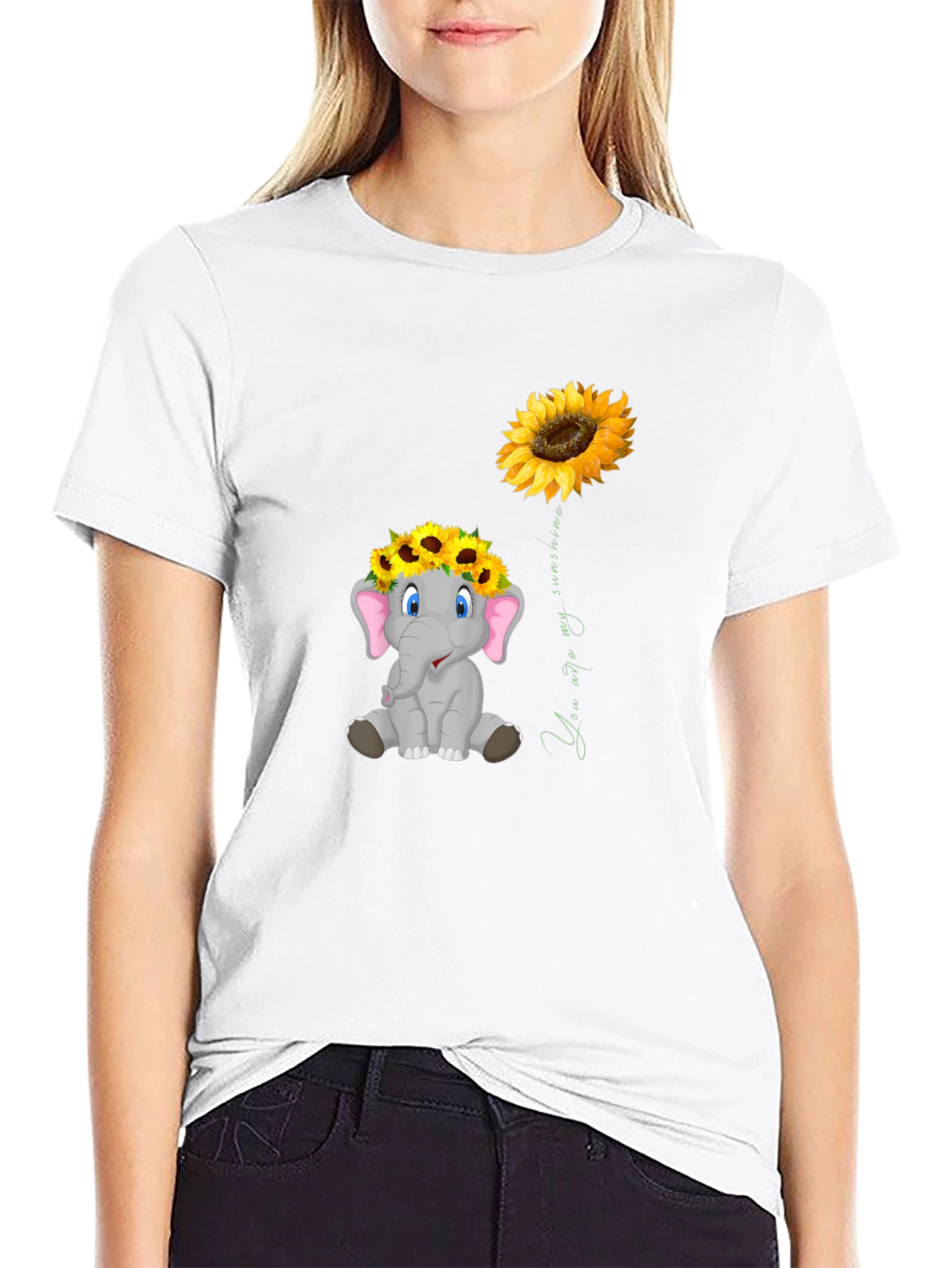 Elephant Sunflower Graphic Tee - Unisex