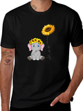 Elephant Sunflower Graphic Tee - Unisex