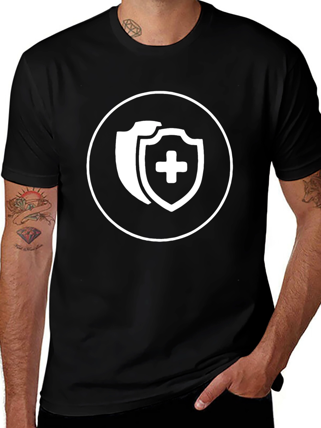 Black T-Shirt with Shield Medical Logo