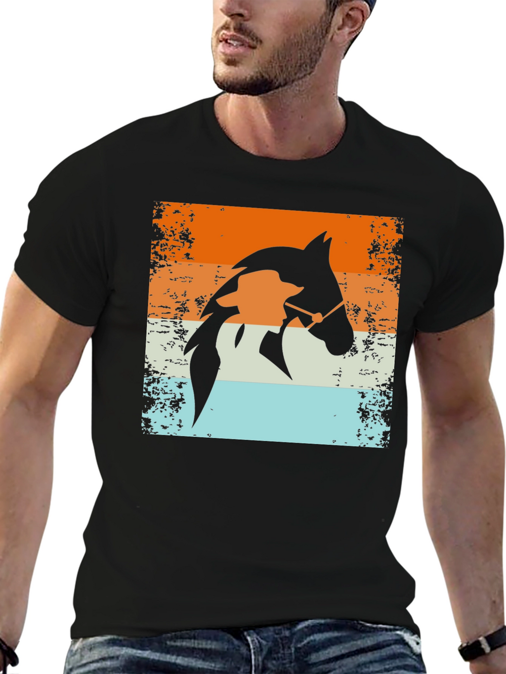 Retro Horse Rider T-Shirt - Equestrian Style