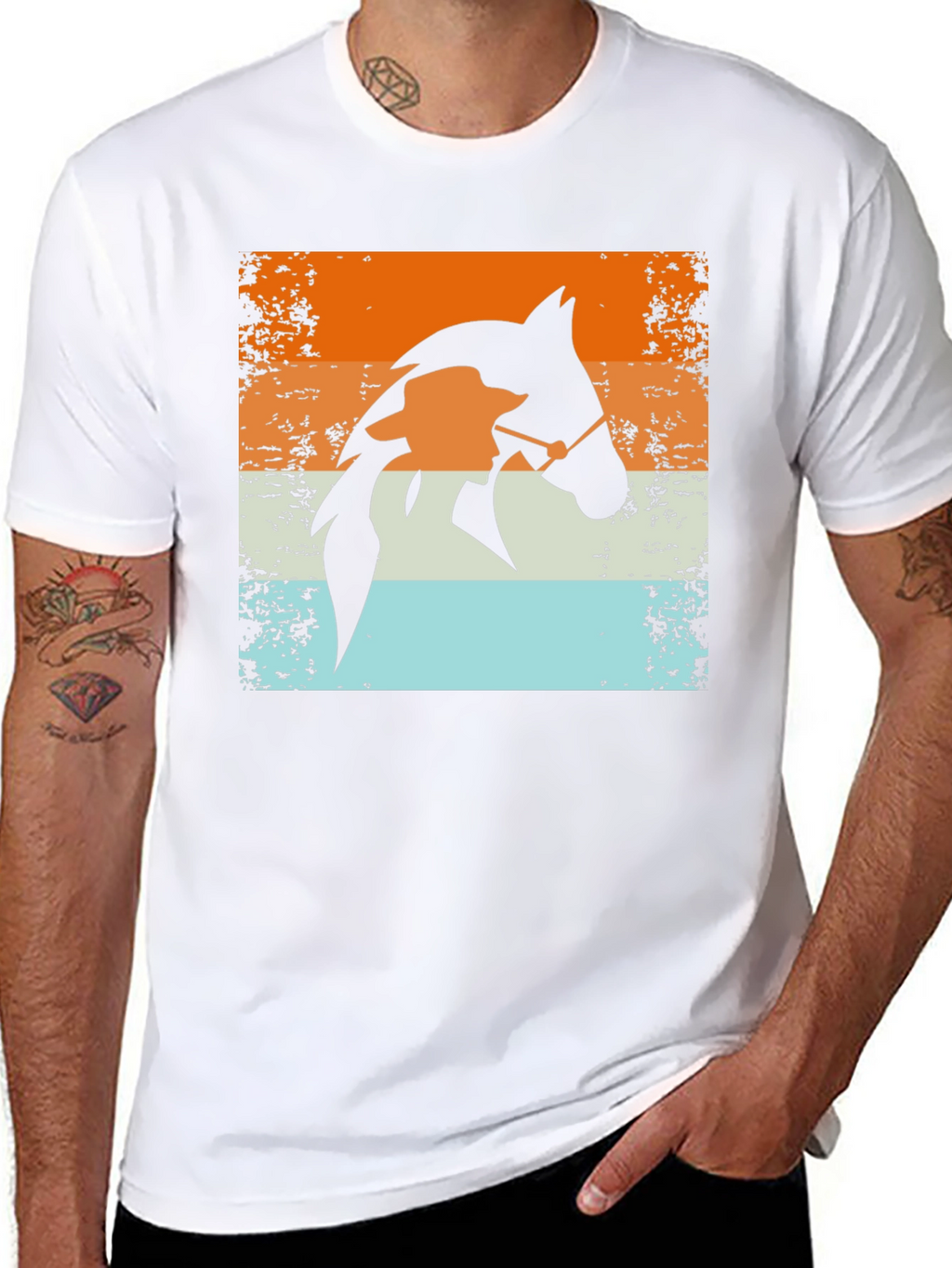 Retro Horse Rider T-Shirt - Equestrian Style