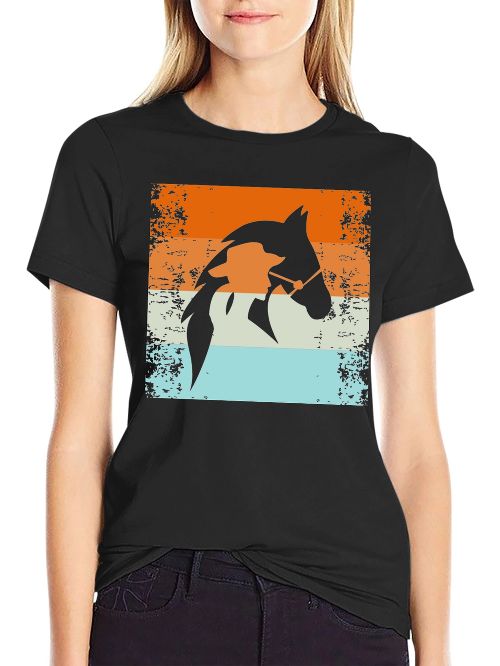 Retro Horse Rider T-Shirt - Equestrian Style
