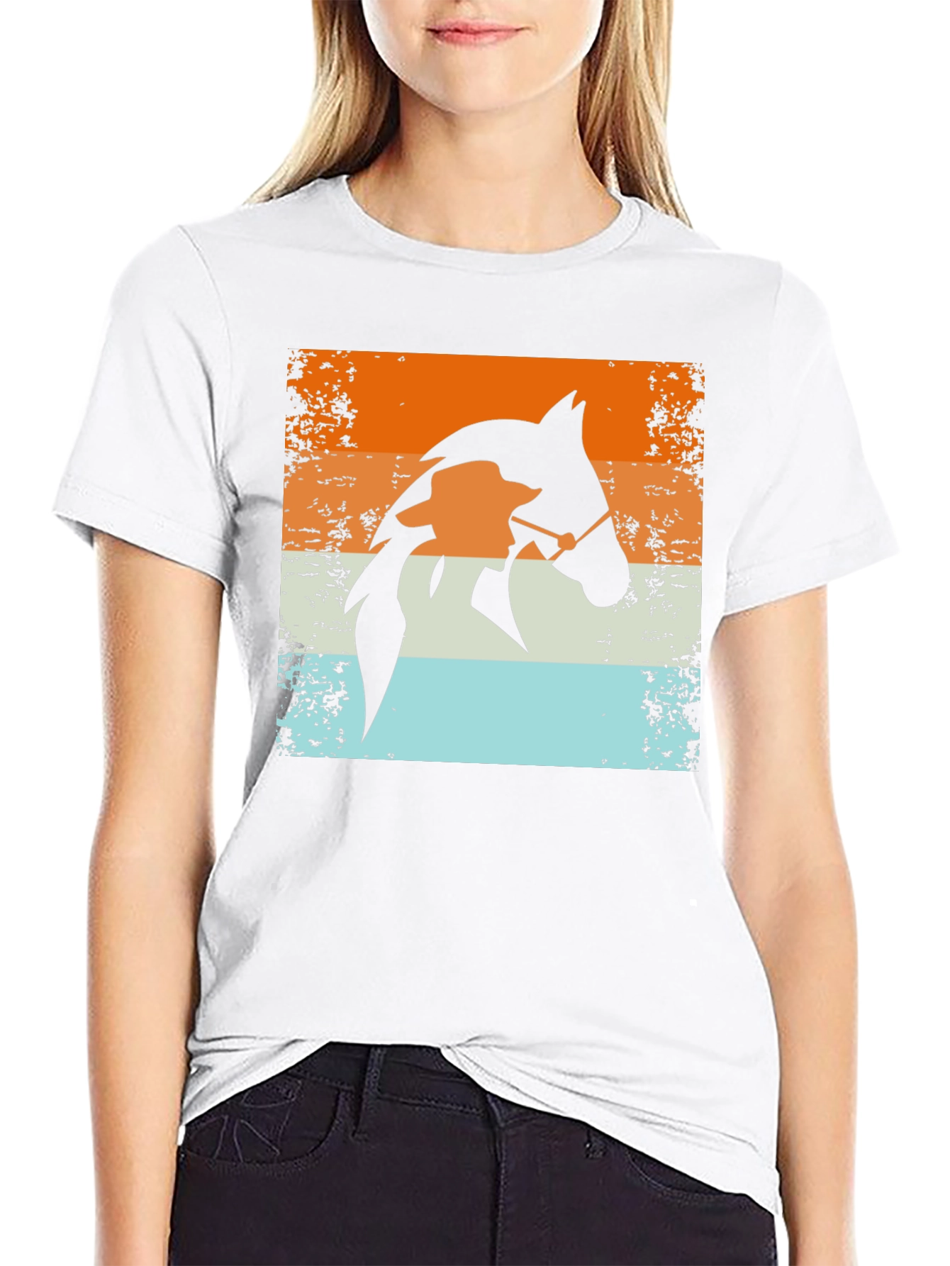 Retro Horse Rider T-Shirt - Equestrian Style