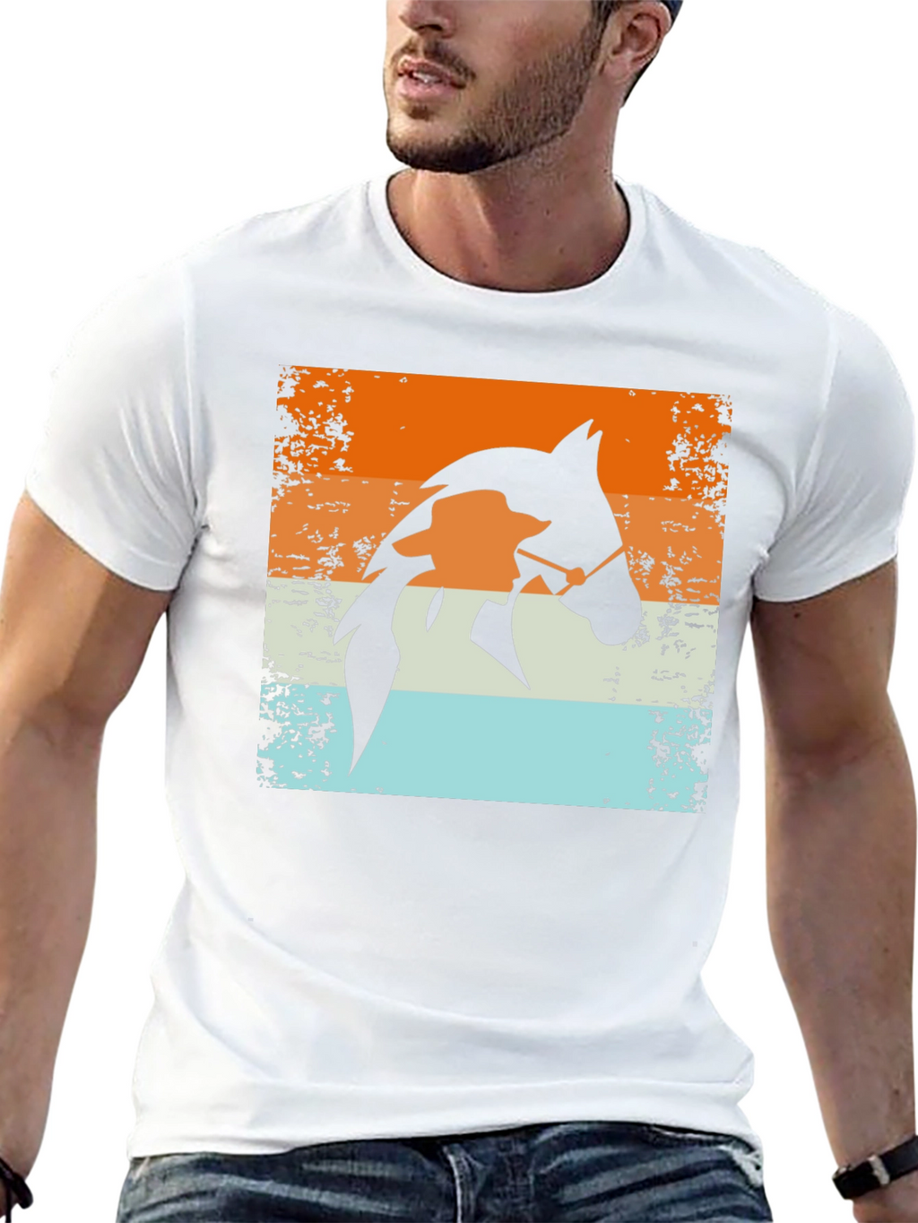 Retro Horse Rider T-Shirt - Equestrian Style