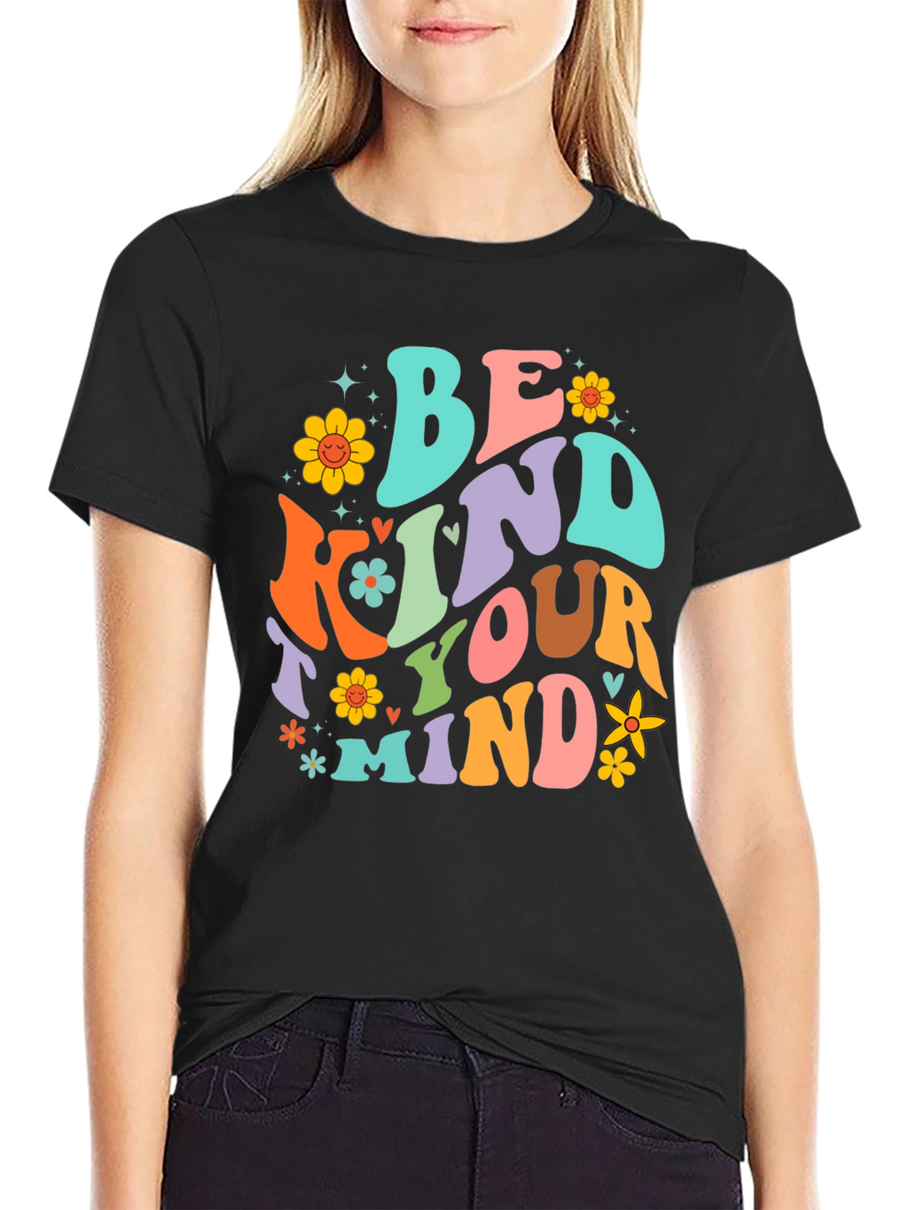 Be Kind to Your Mind Black Graphic T-Shirt