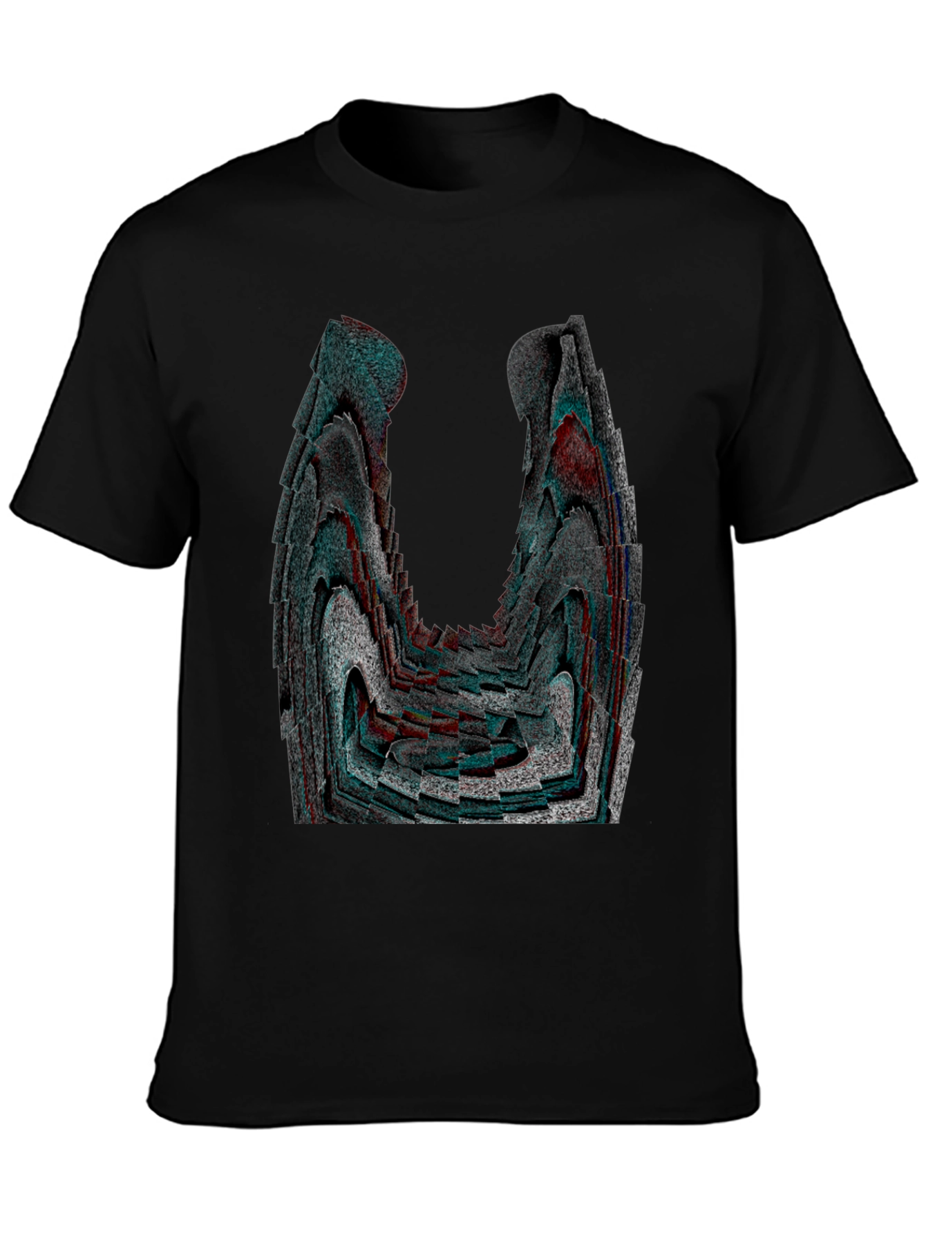 Abstract Patterned Black Graphic Tee