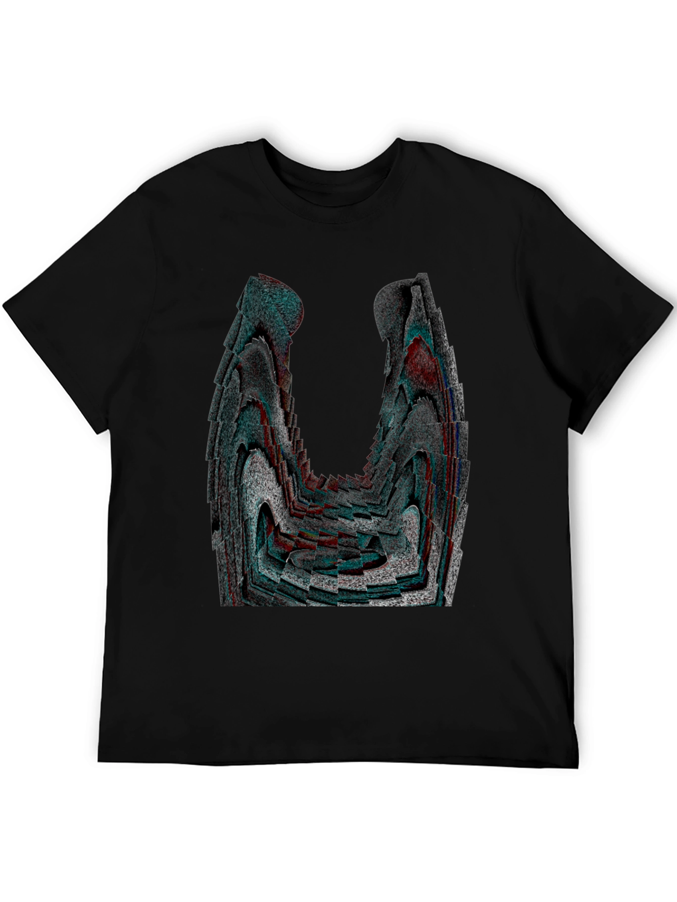 Abstract Patterned Black Graphic Tee
