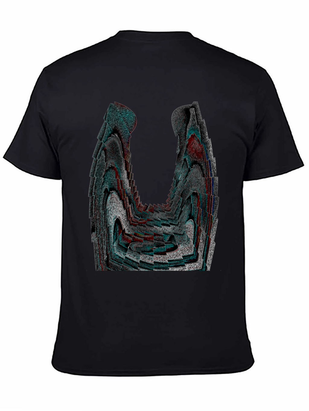 Abstract Patterned Black Graphic Tee