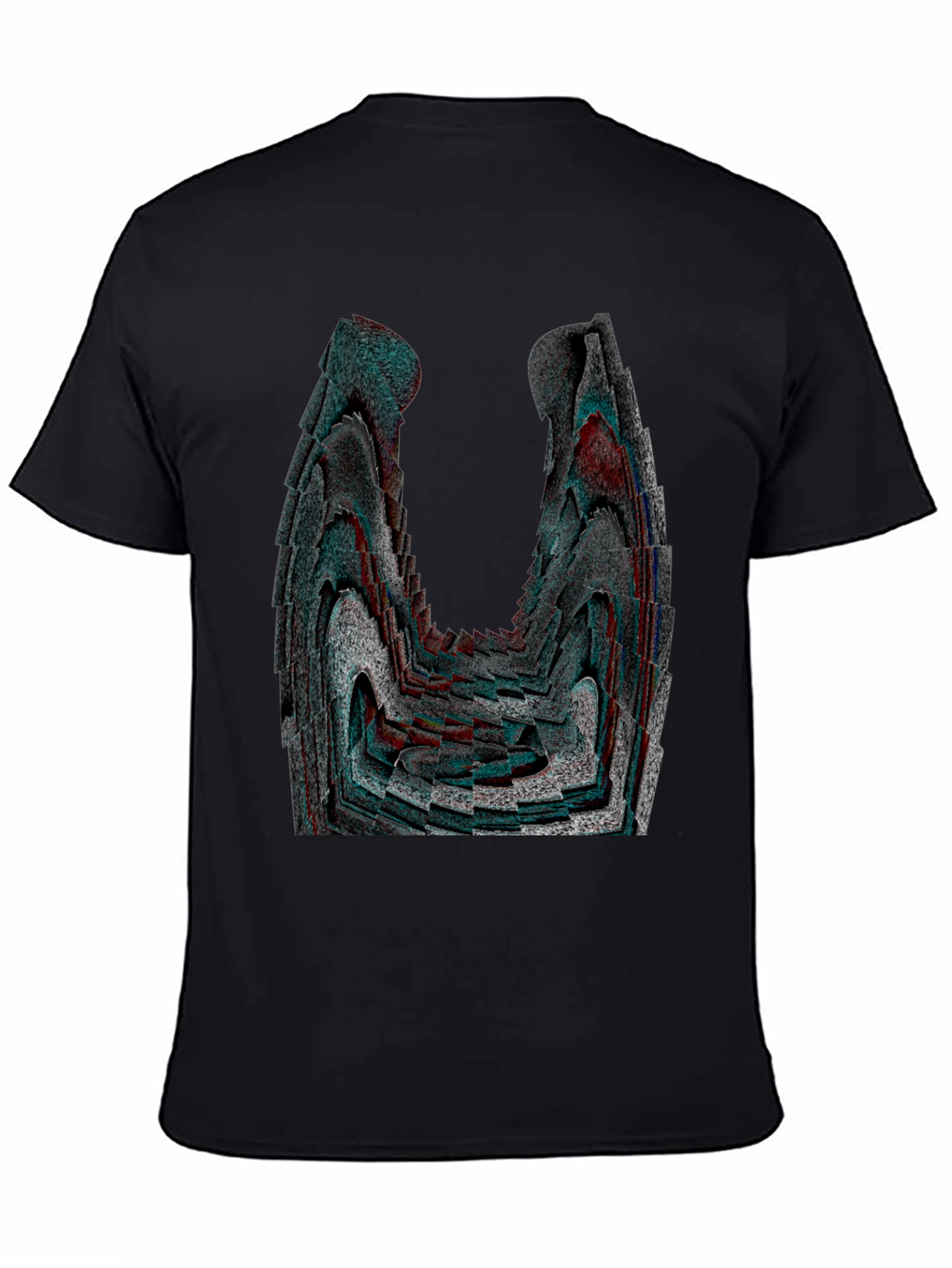 Abstract Patterned Black Graphic Tee