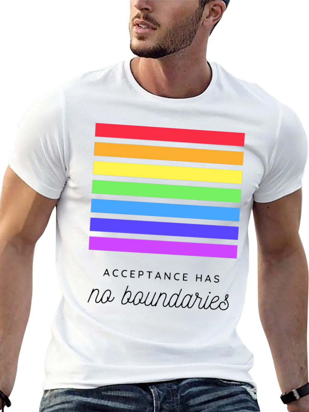 Pride Acceptance T-Shirt - No Boundaries Rainbow Tee