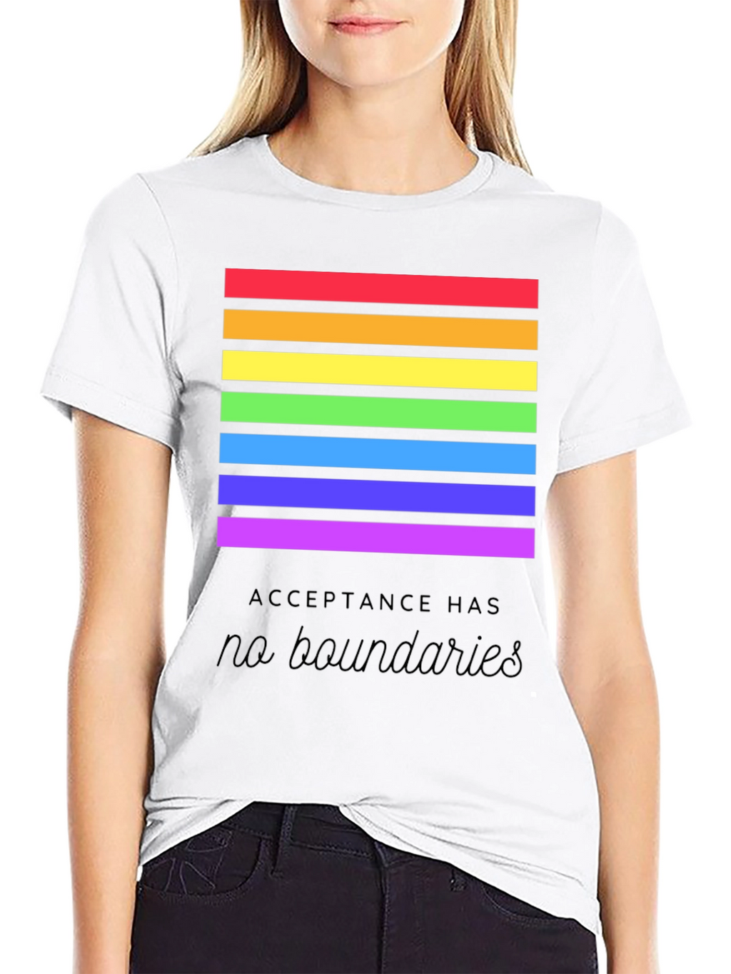 Pride Acceptance T-Shirt - No Boundaries Rainbow Tee