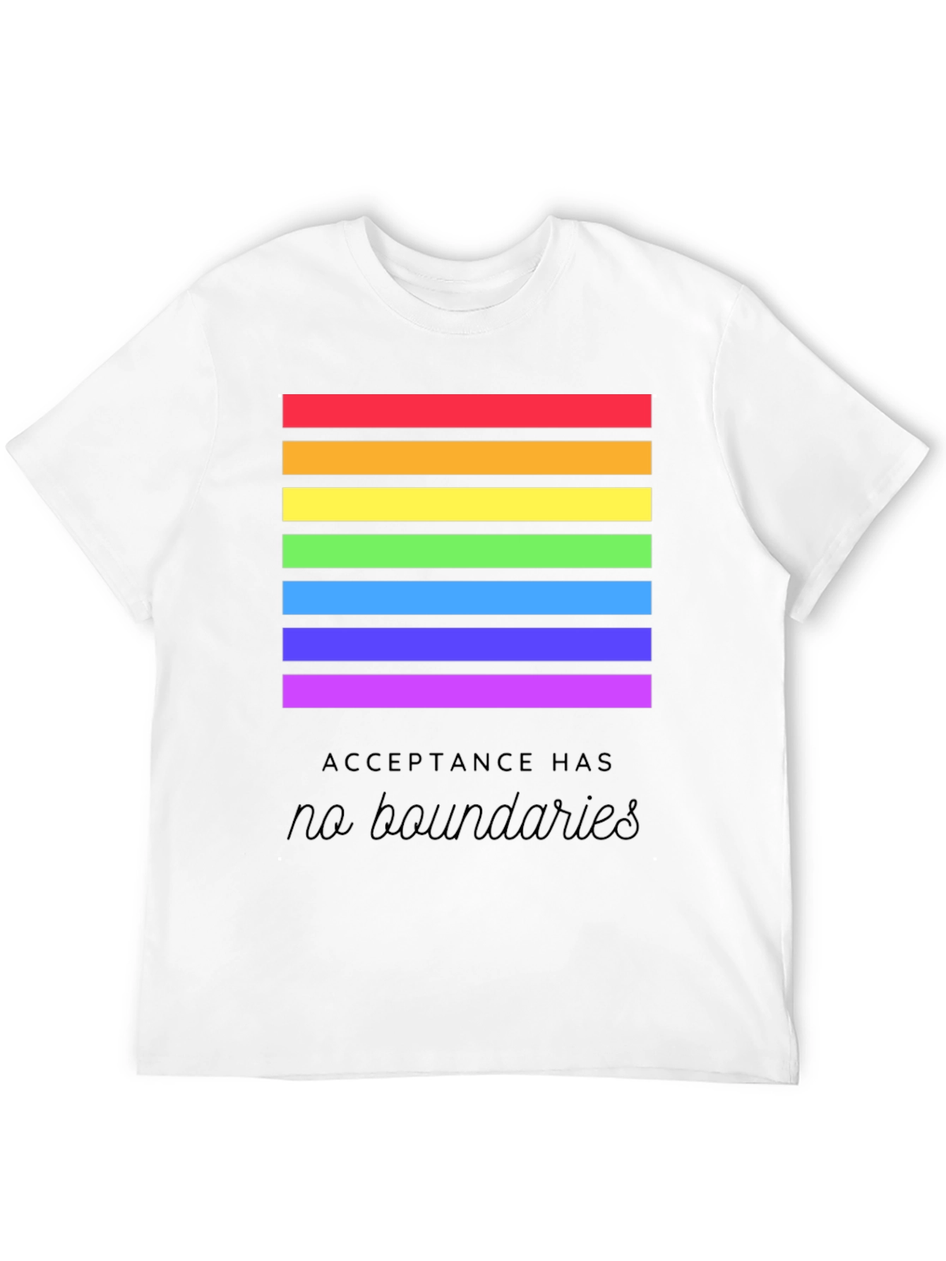 Pride Acceptance T-Shirt - No Boundaries Rainbow Tee