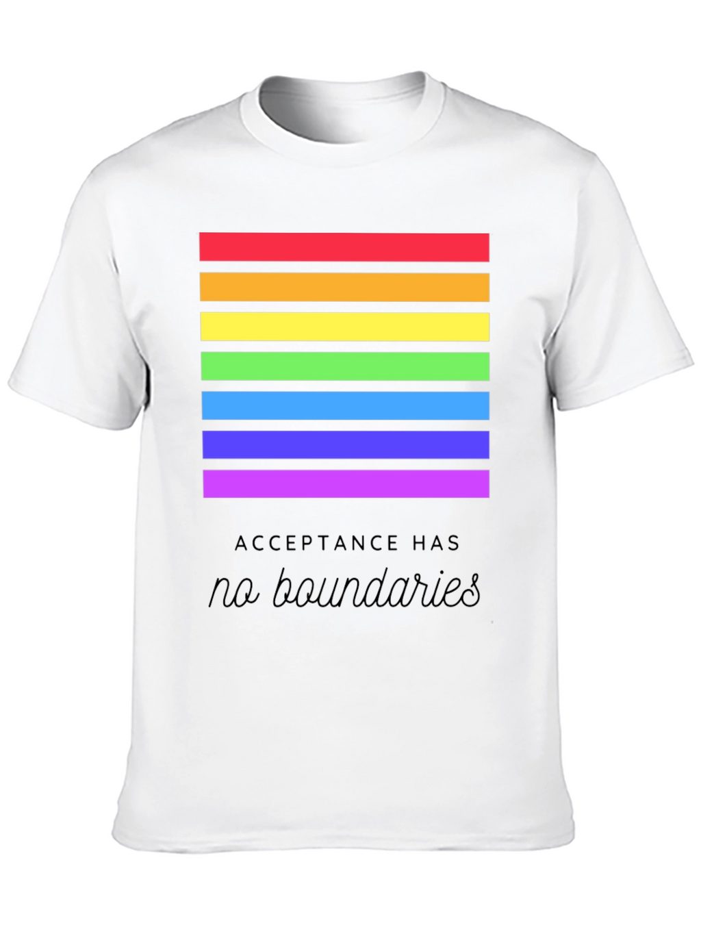 Pride Acceptance T-Shirt - No Boundaries Rainbow Tee