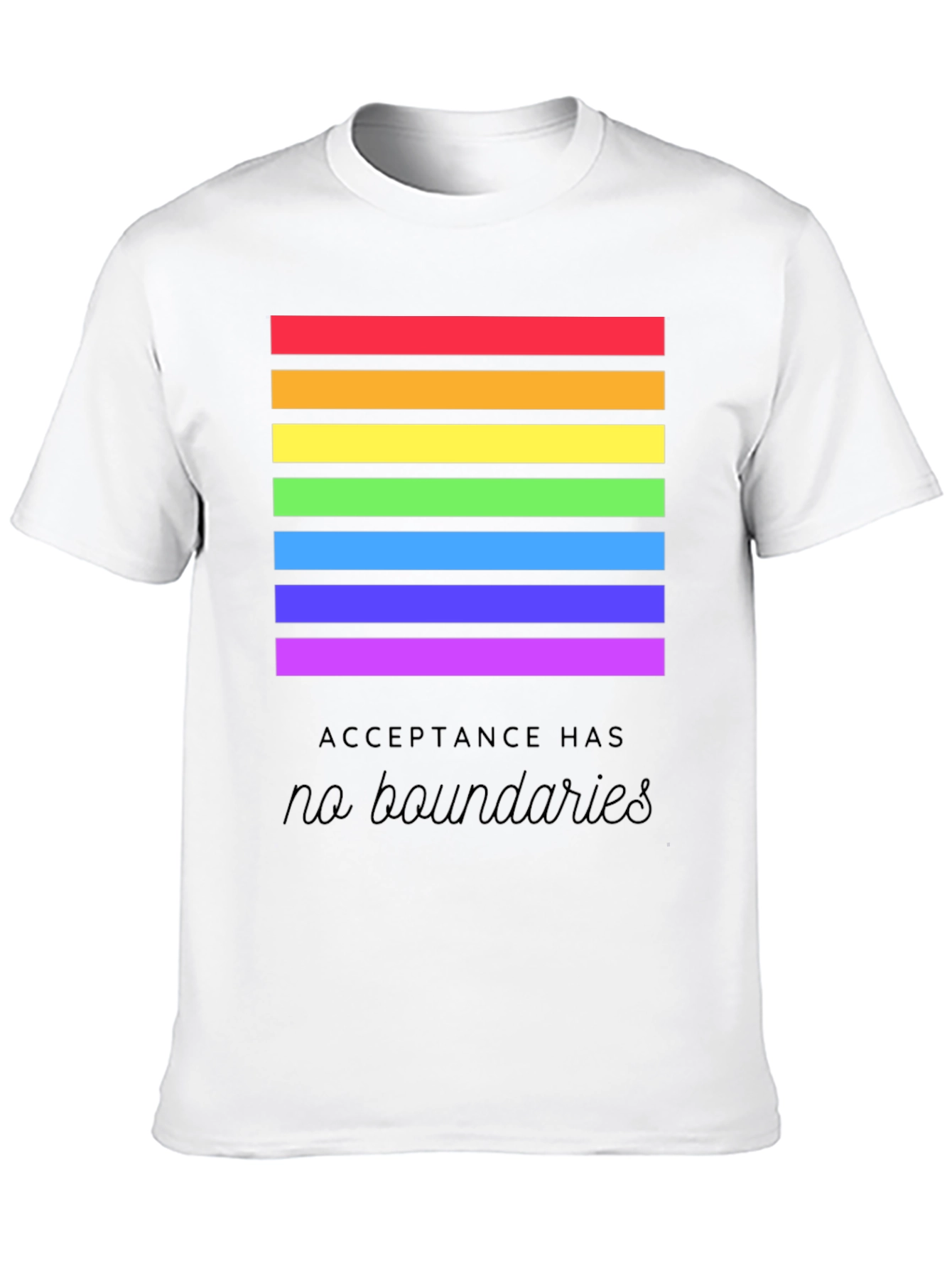 Pride Acceptance T-Shirt - No Boundaries Rainbow Tee